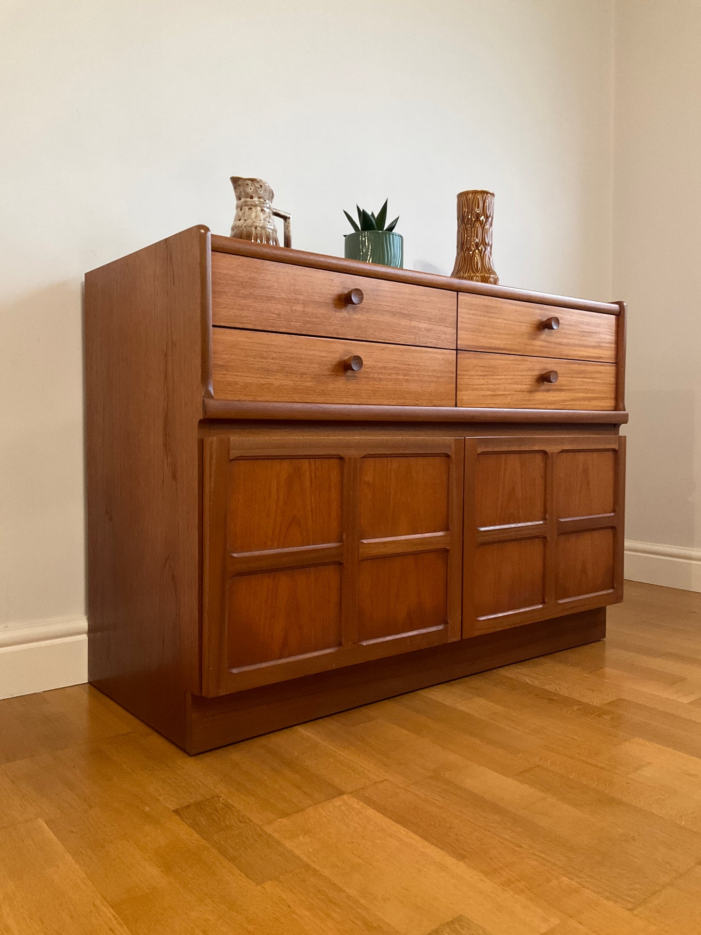 Nathan Teak Compact Mid-Century Sideboard - Retro Vintage Cupboard Storage