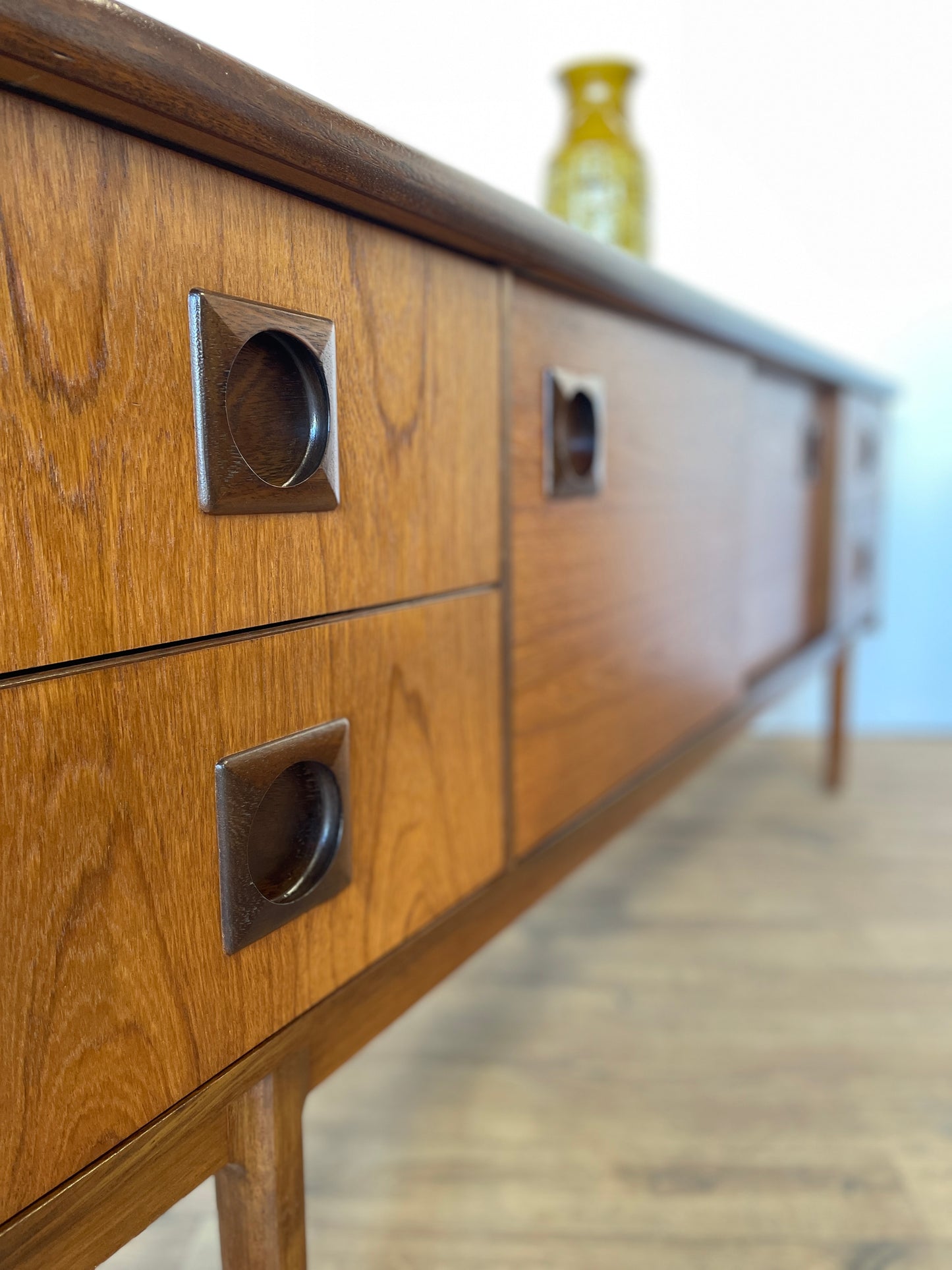Large Teak Sideboard Mid-Century by Bath Cabinet Makers Vintage Storage Home