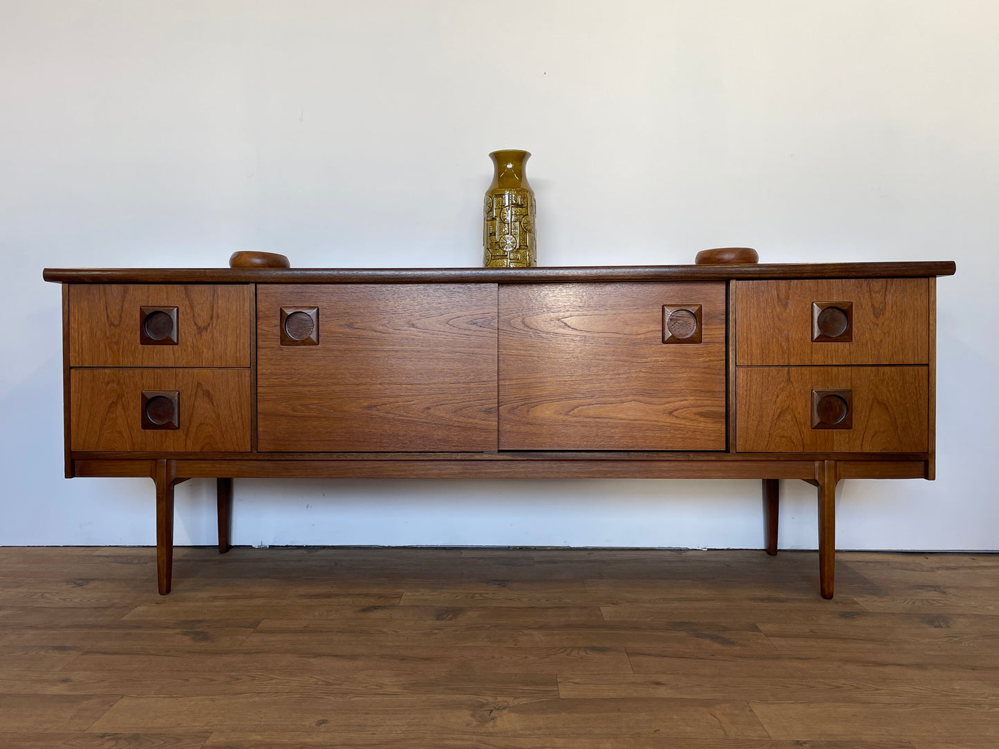 Large Teak Sideboard Mid-Century by Bath Cabinet Makers Vintage Storage Home