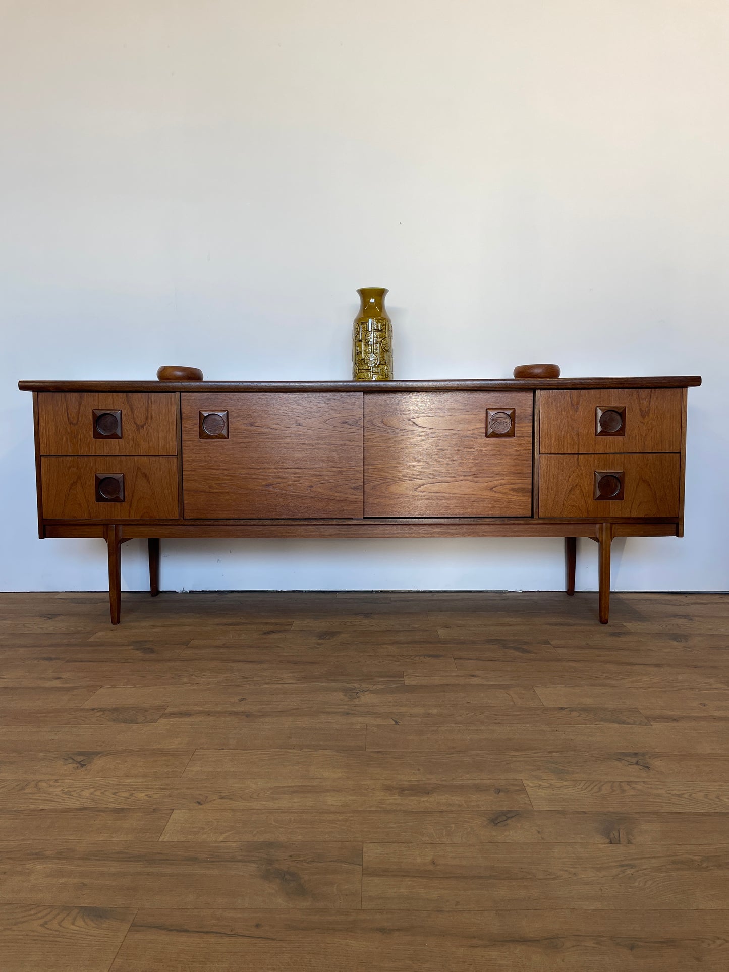 Large Teak Sideboard Mid-Century by Bath Cabinet Makers Vintage Storage Home