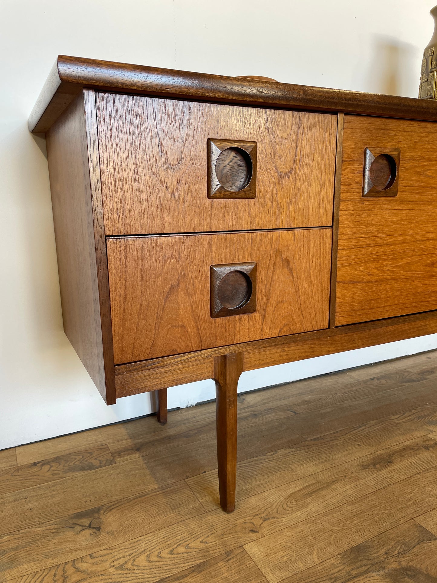 Large Teak Sideboard Mid-Century by Bath Cabinet Makers Vintage Storage Home