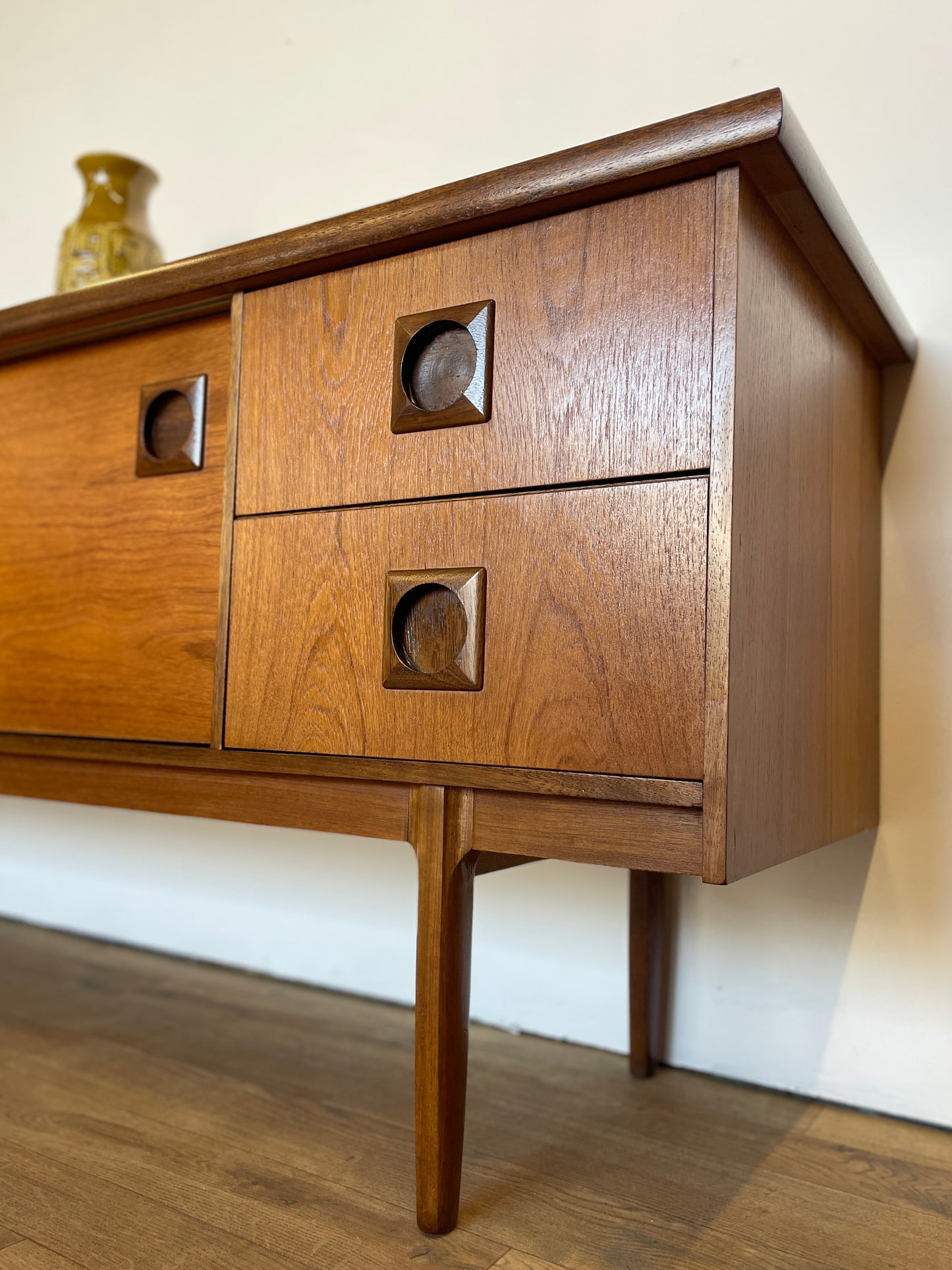 Large Teak Sideboard Mid-Century by Bath Cabinet Makers Vintage Storage Home