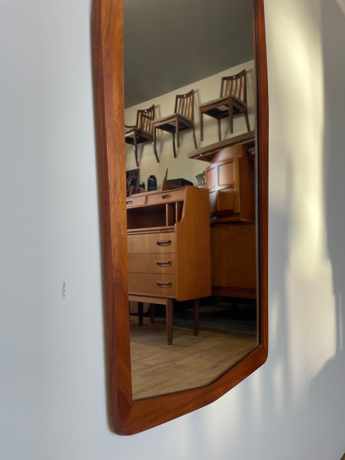 Danish Teak Wall Mirror - Mid-Century