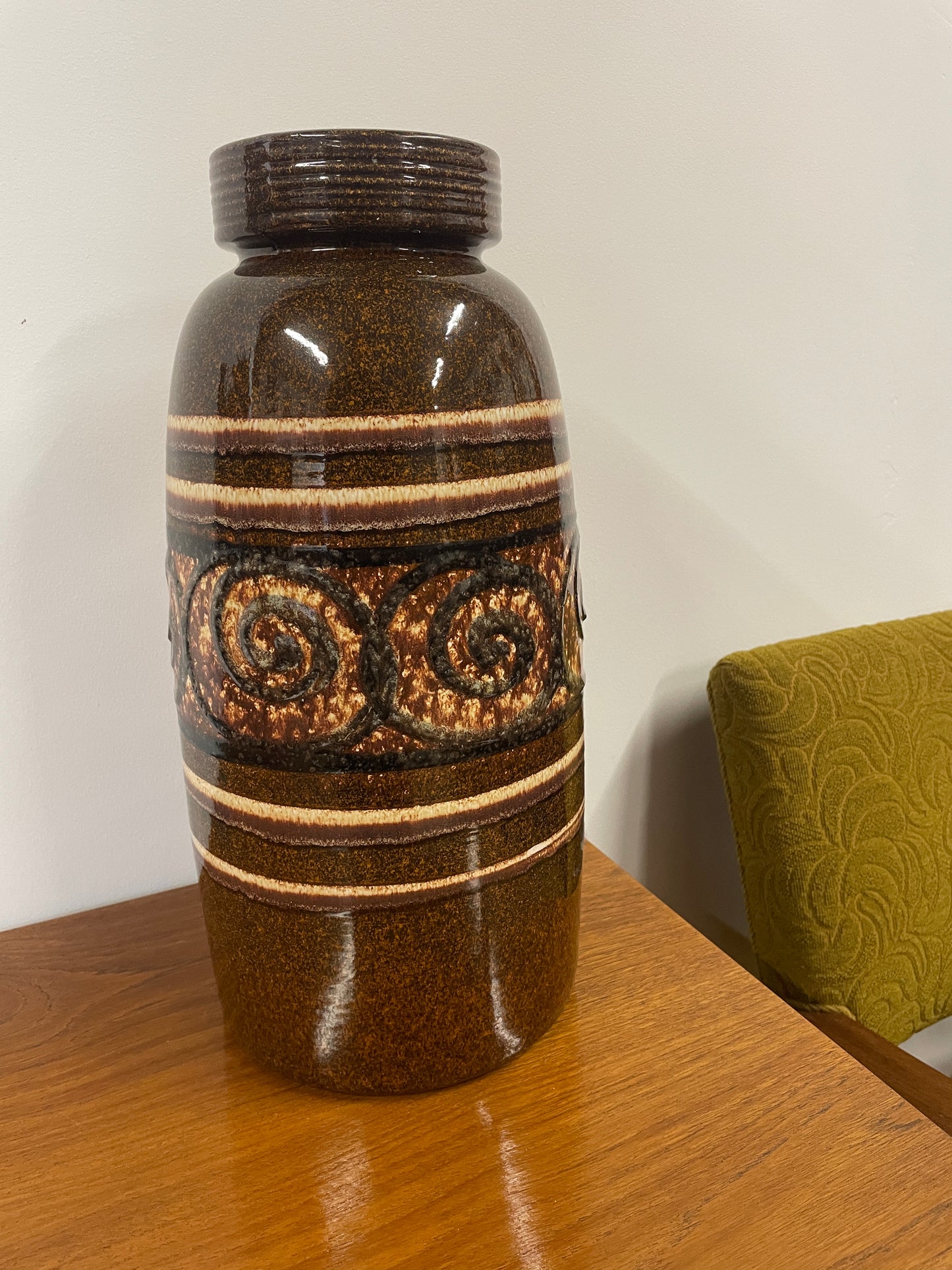 Vintage Floor Vase – 38cm / 15” West German Mid Century Modern Ceramic