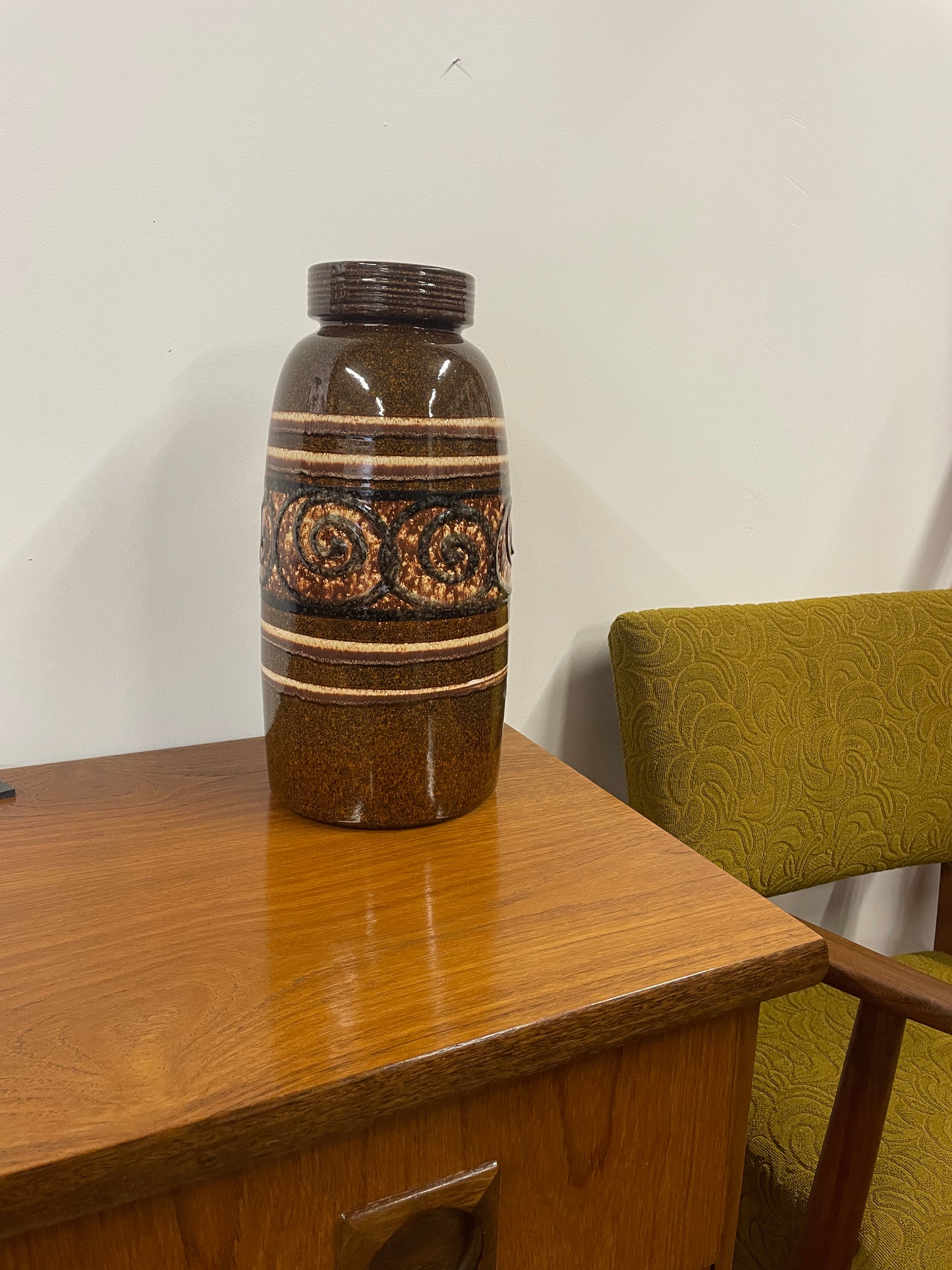 Vintage Floor Vase – 38cm / 15” West German Mid Century Modern Ceramic