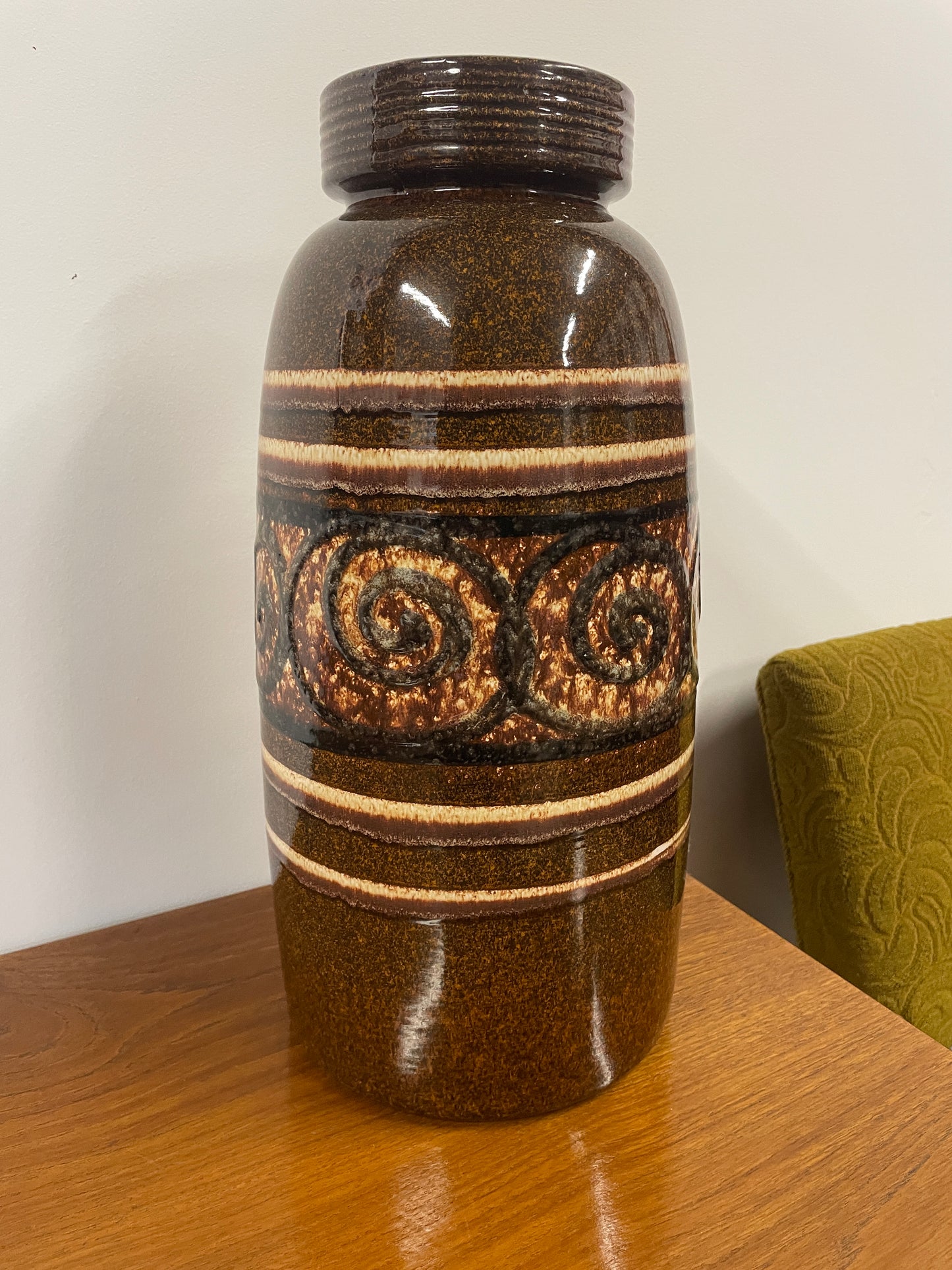 Vintage Floor Vase – 38cm / 15” West German Mid Century Modern Ceramic