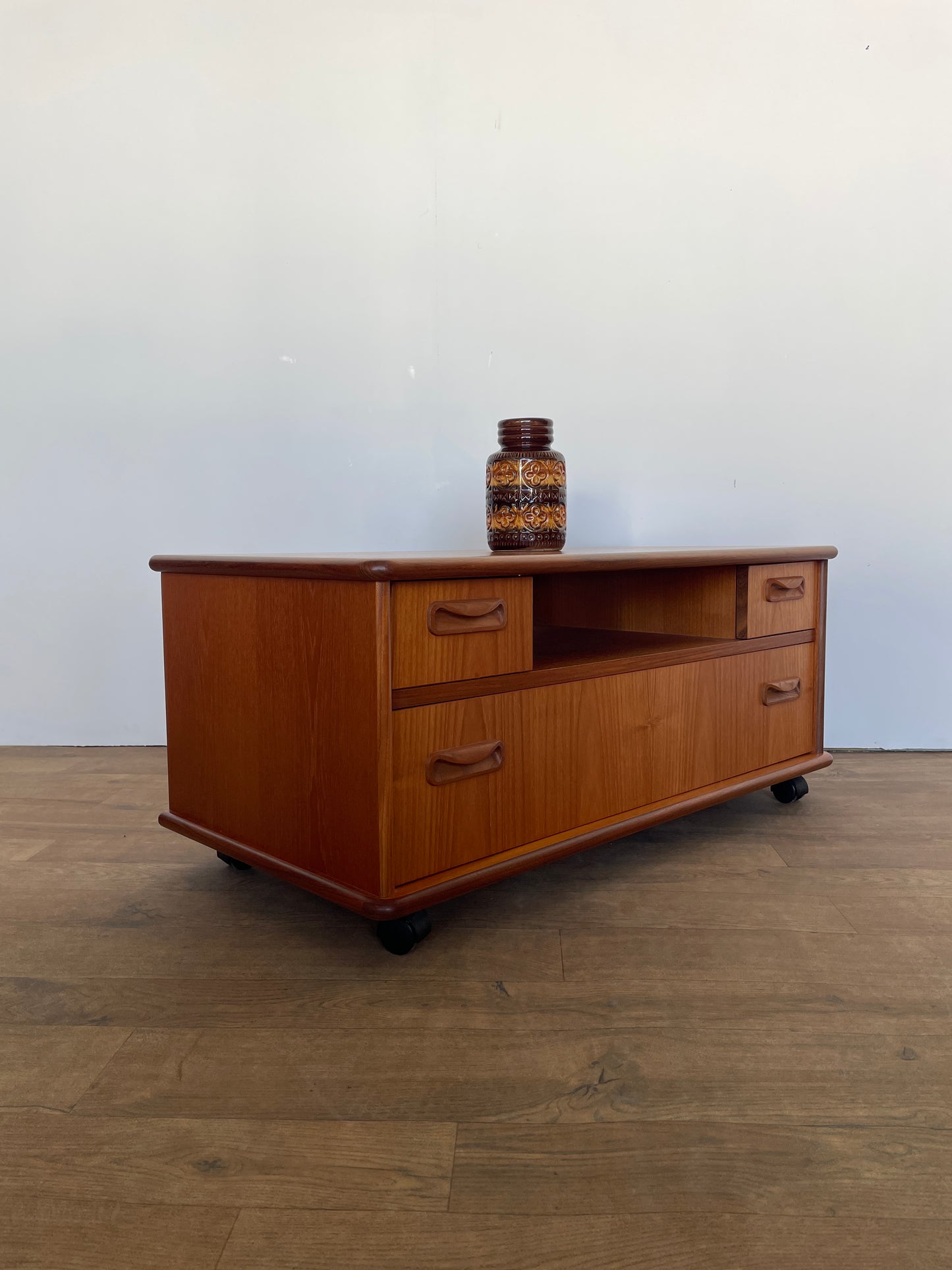Vintage G Plan Teak TV Cabinet | Mid-Century Modern Media Unit on Castors