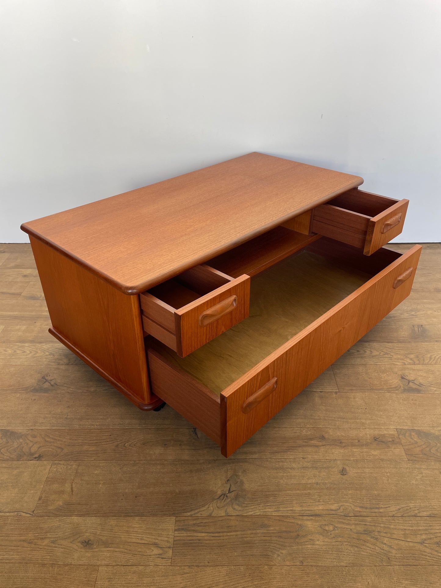 Vintage G Plan Teak TV Cabinet | Mid-Century Modern Media Unit on Castors