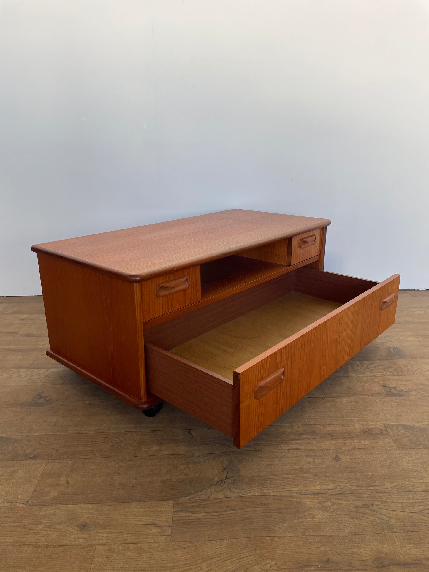 Vintage G Plan Teak TV Cabinet | Mid-Century Modern Media Unit on Castors
