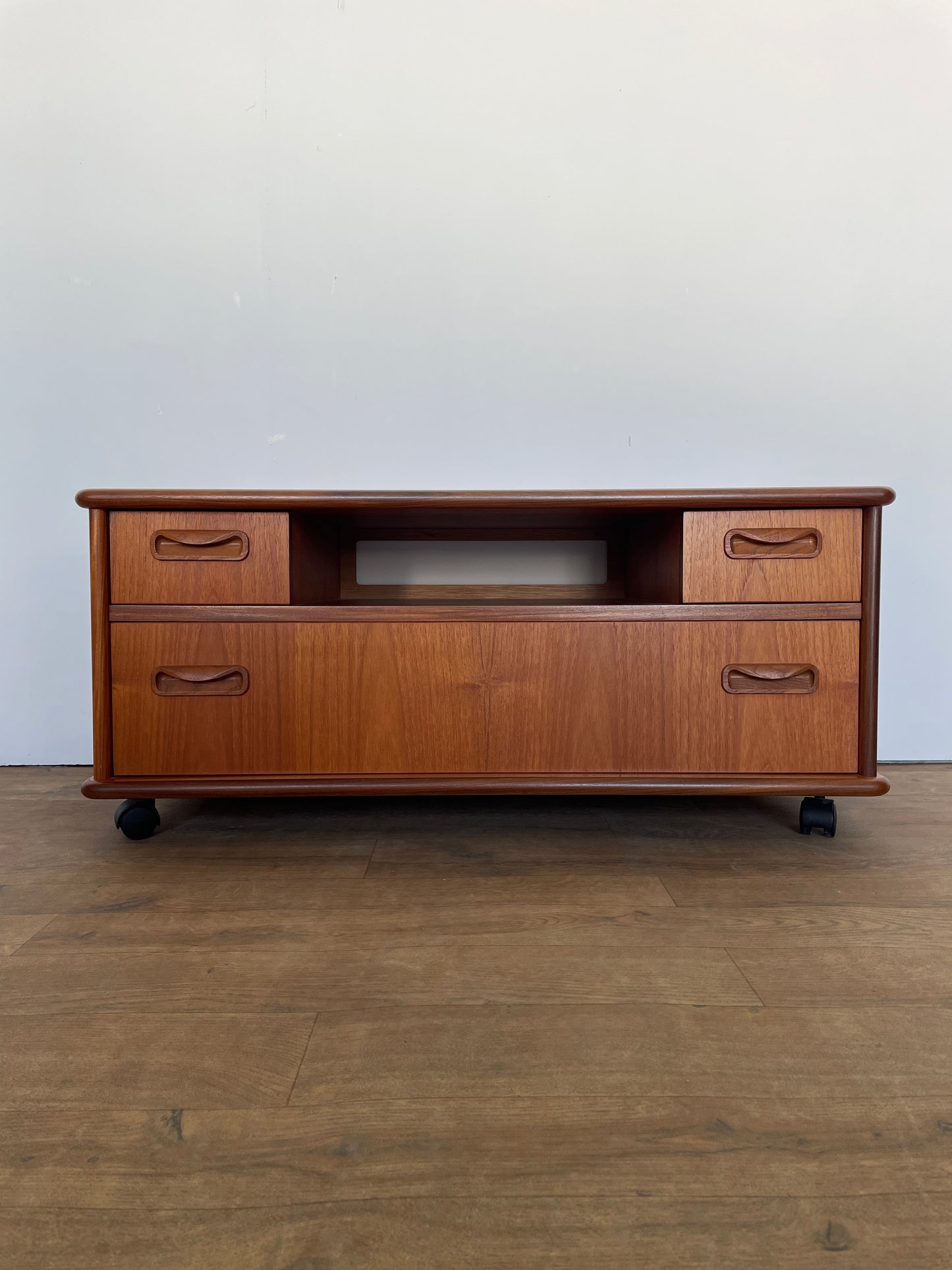 Vintage G Plan Teak TV Cabinet | Mid-Century Modern Media Unit on Castors