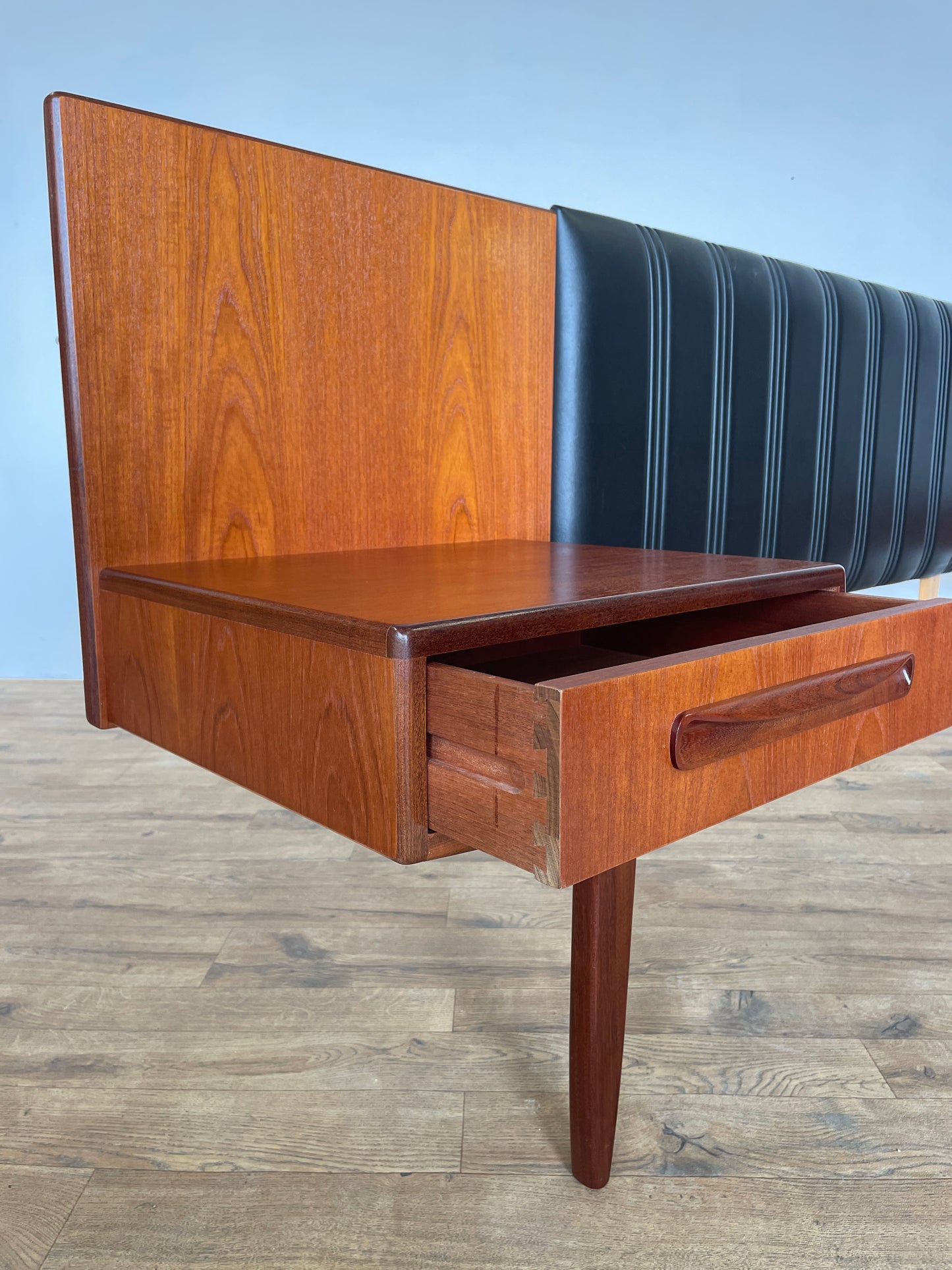 Vintage G Plan Teak Headboard with Floating Bedside Tables – Mid-Century Modern Bedroom Furniture