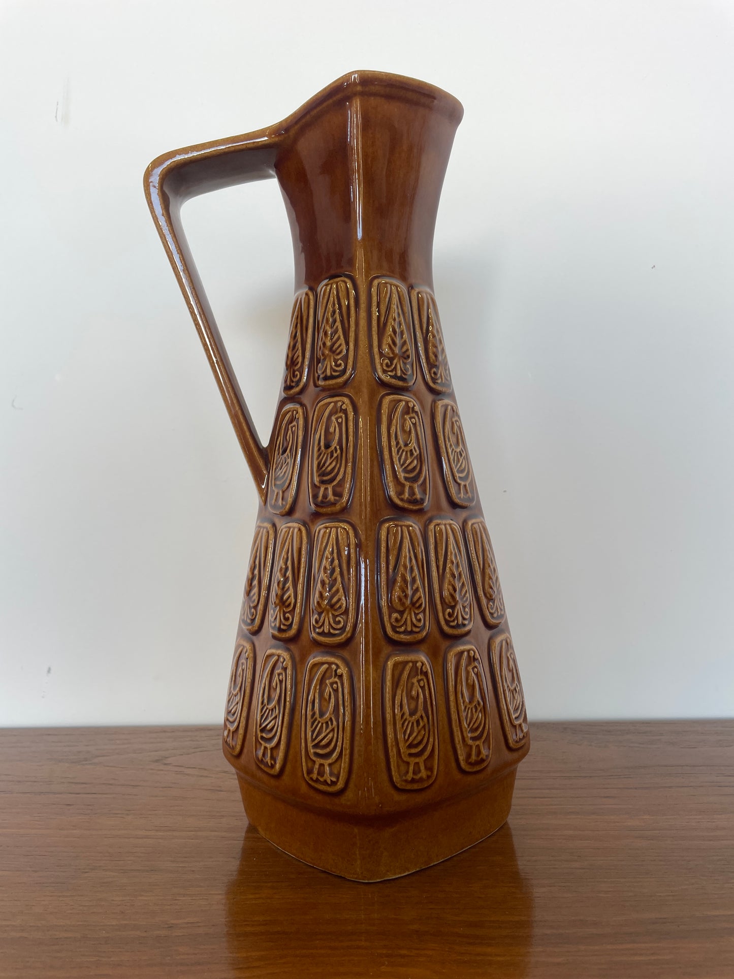 Vintage West German Pottery Jug – 1970s Ceramic Vase