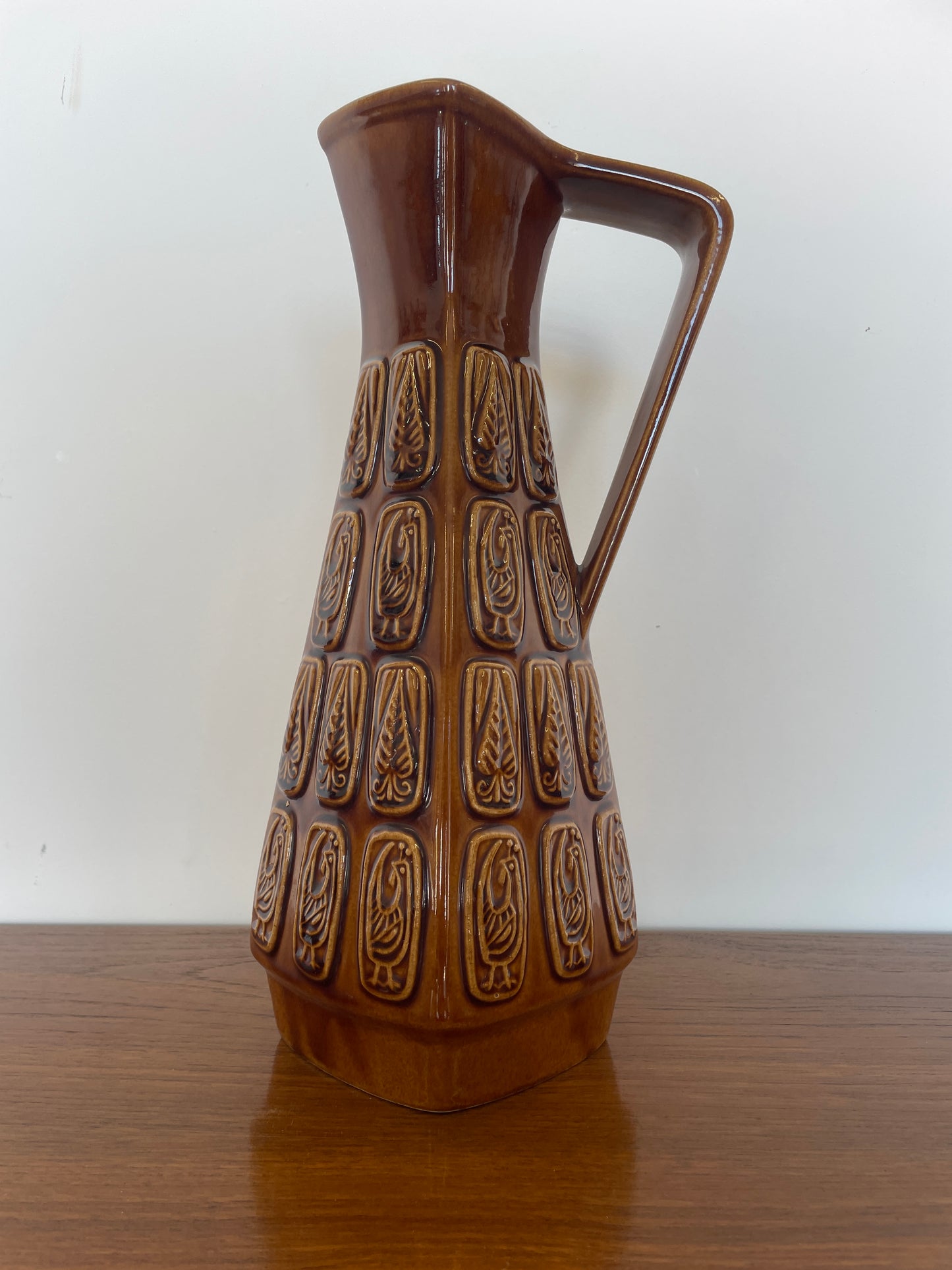 Vintage West German Pottery Jug – 1970s Ceramic Vase