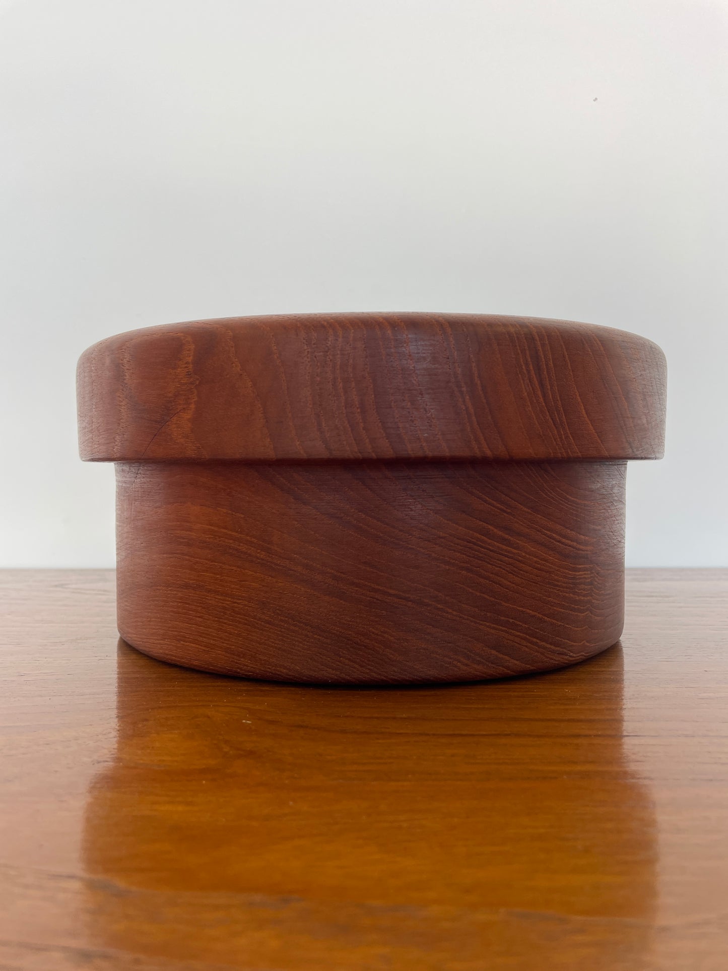 Mid-Century Danish Teak Large Fruit Bowl – Hand-Turned Wood