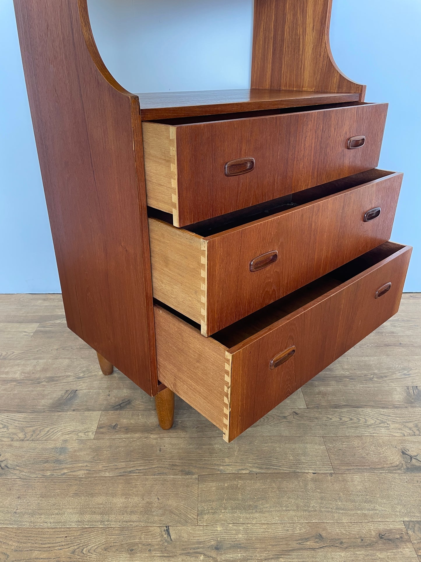Mid-Century Danish Teak Bookcase Cabinet with Drawers