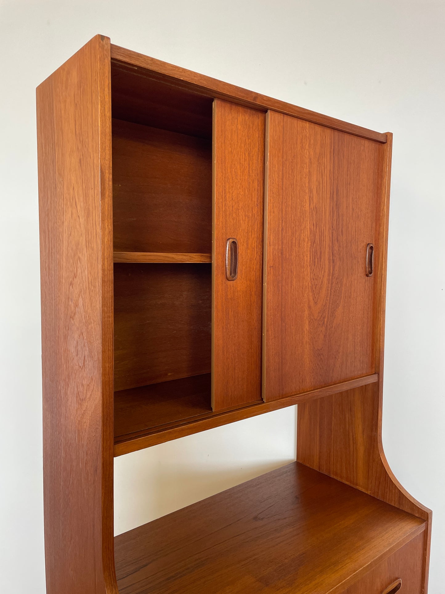 Mid-Century Danish Teak Bookcase Cabinet with Drawers