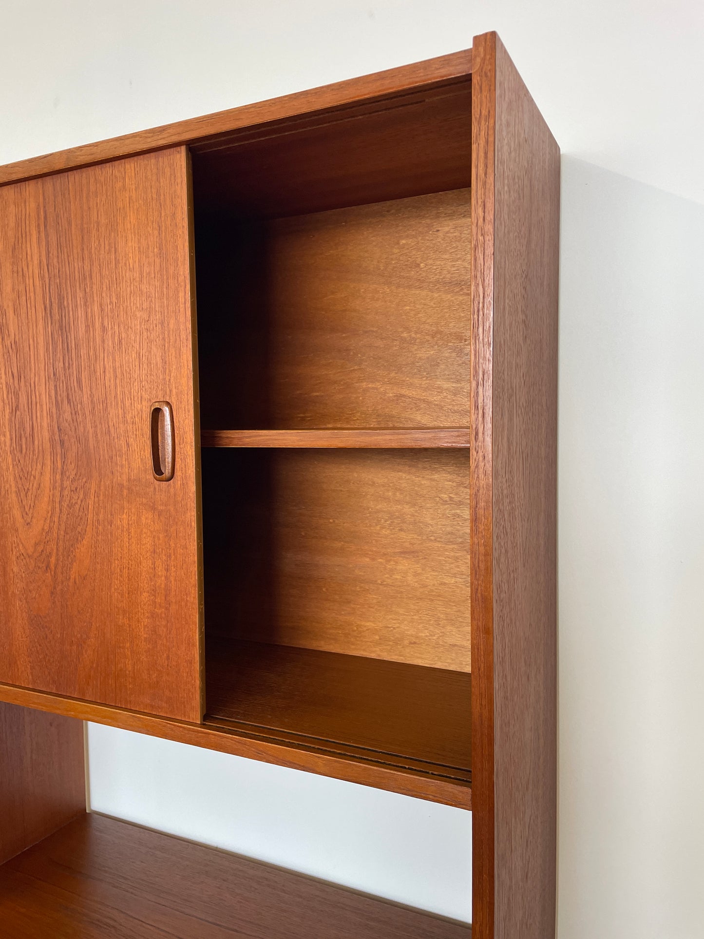 Mid-Century Danish Teak Bookcase Cabinet with Drawers