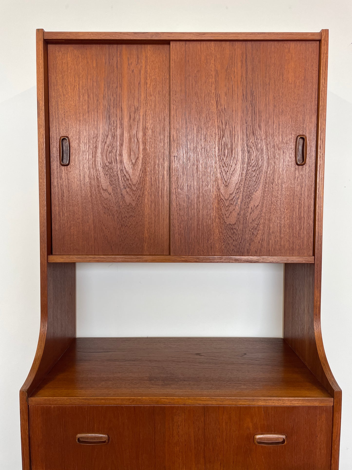 Mid-Century Danish Teak Bookcase Cabinet with Drawers