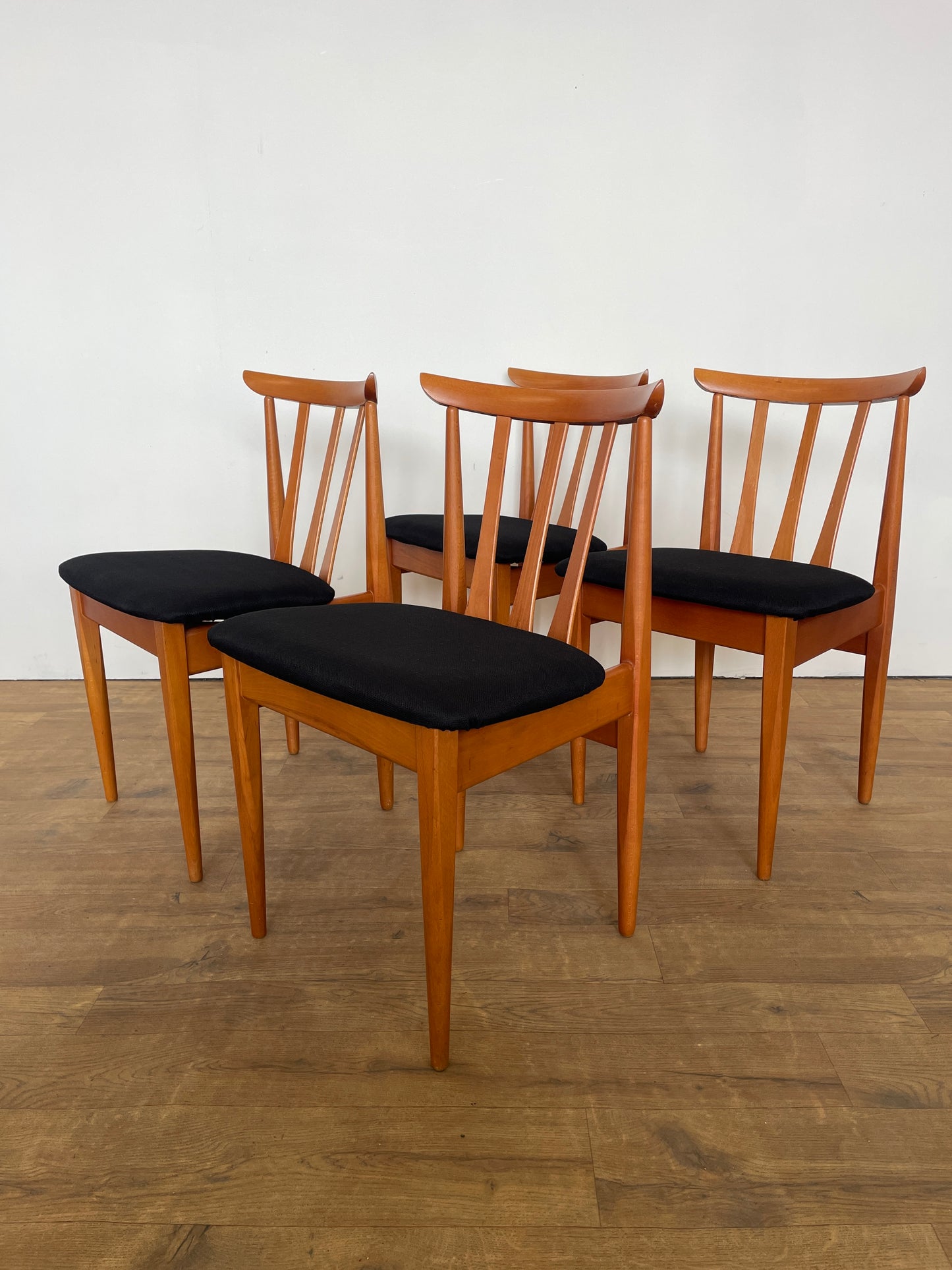 Mid-Century Elliots of Newbury Dining Chairs – Set of 4 (Newly Upholstered)