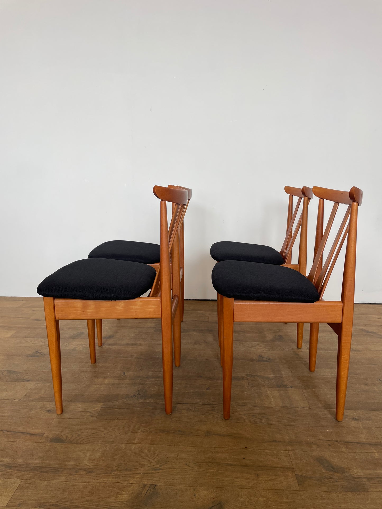 Mid-Century Elliots of Newbury Dining Chairs – Set of 4 (Newly Upholstered)