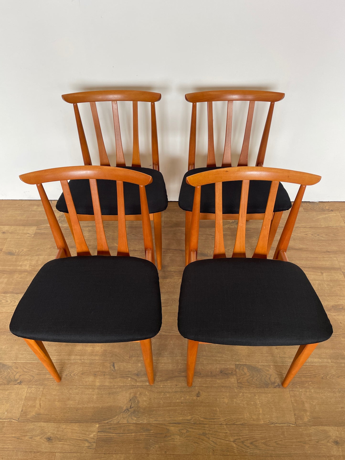 Mid-Century Elliots of Newbury Dining Chairs – Set of 4 (Newly Upholstered)