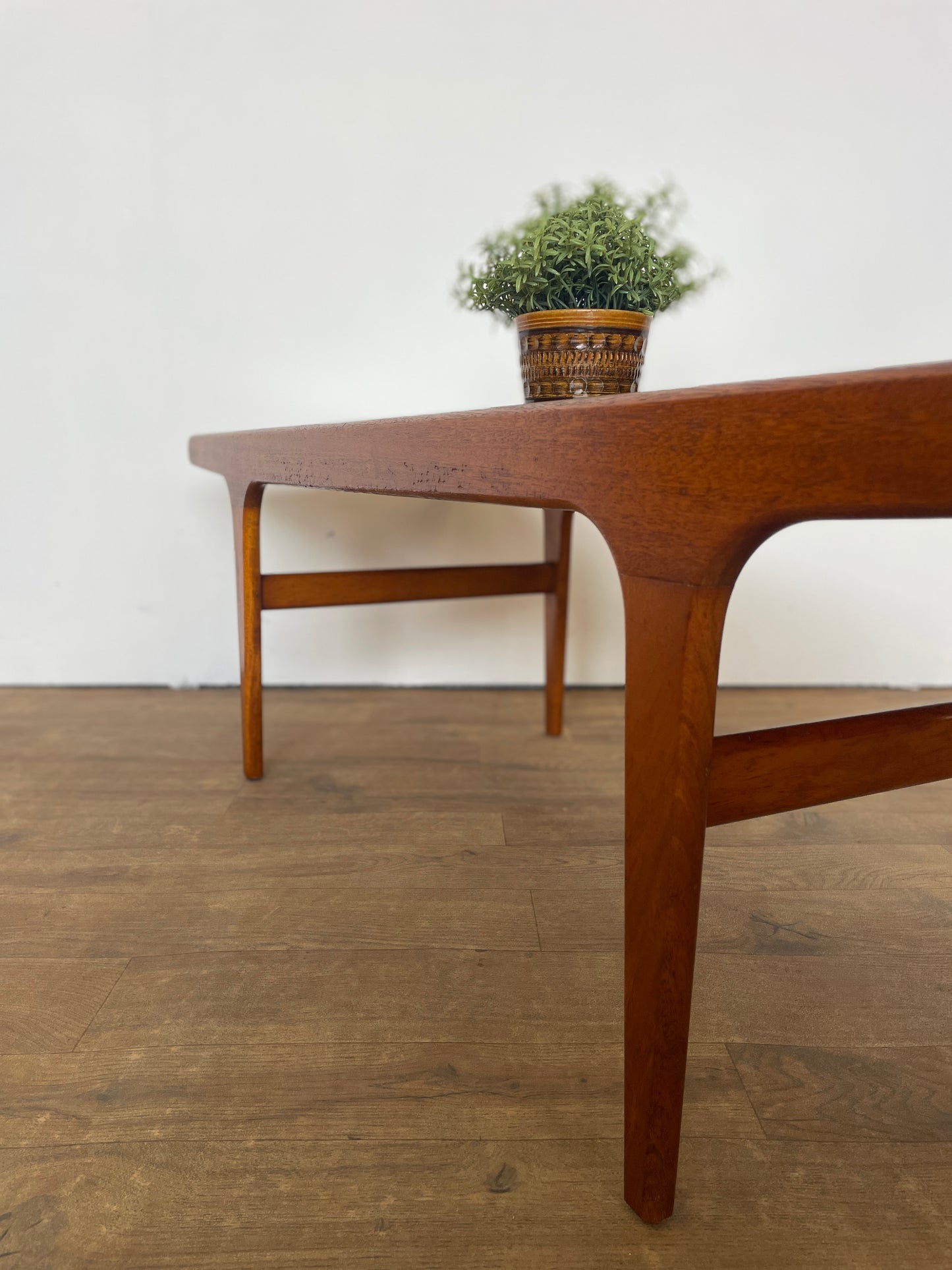 Mid-Century Teak G Plan Coffee Table with Sunburst Tiled Top
