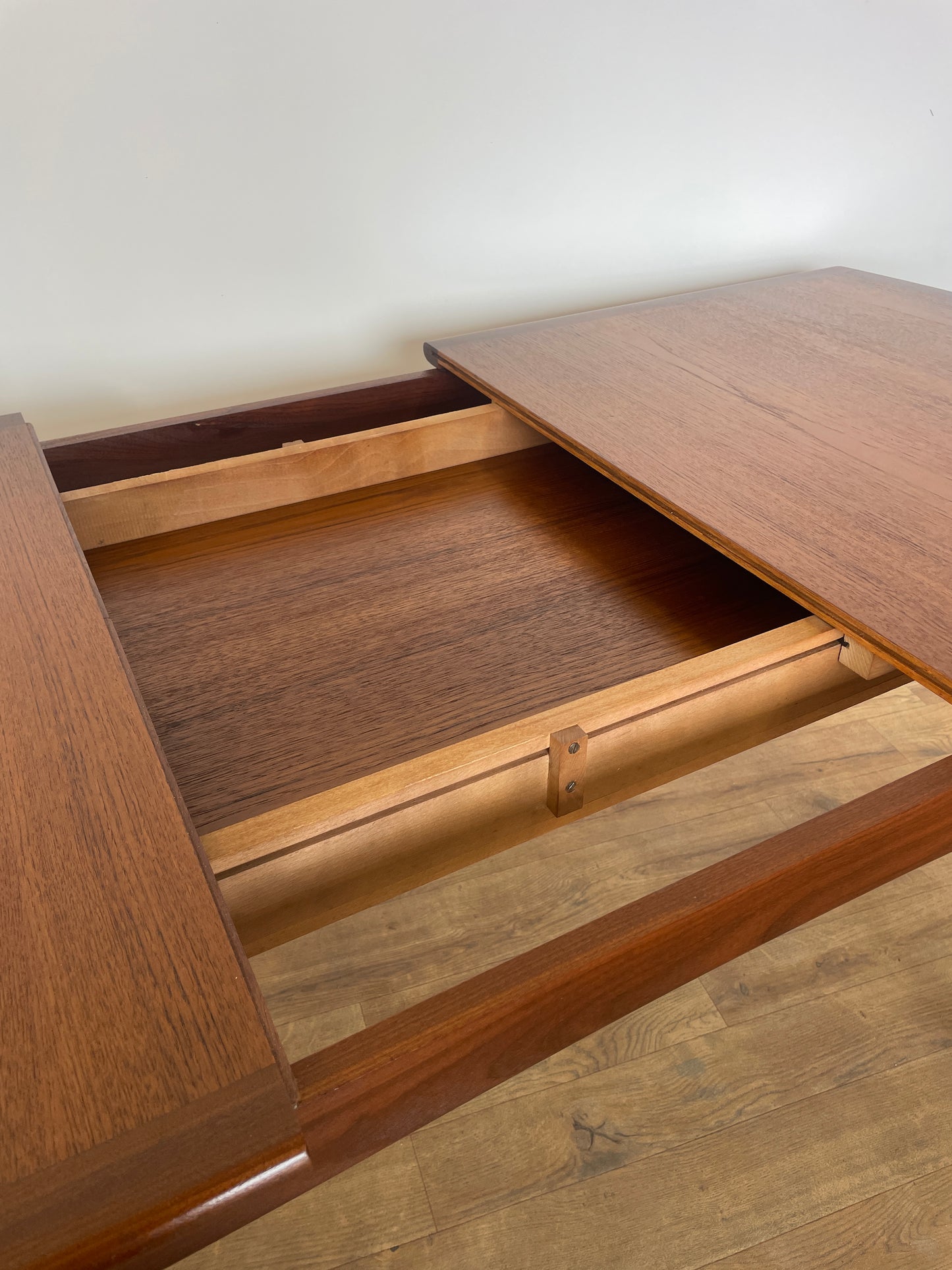 Mid Century Teak G Plan Extendable Dining Table with Extra Leaf – Danish Style