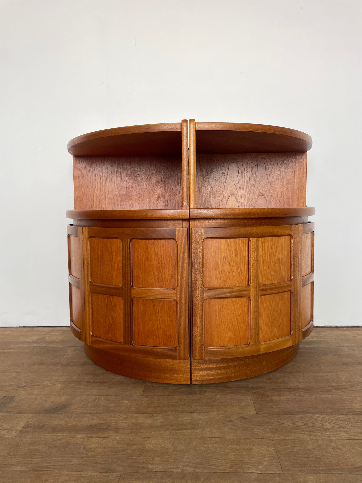 Pair of Mid-Century Teak Corner Bedside Cabinets by Nathan