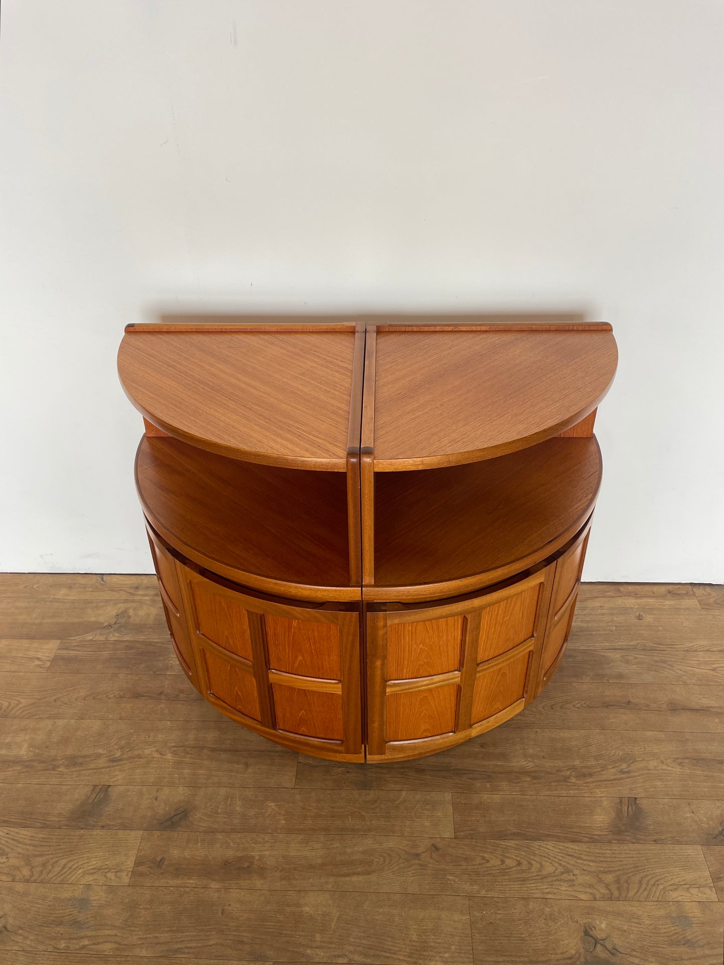 Pair of Mid-Century Teak Corner Bedside Cabinets by Nathan