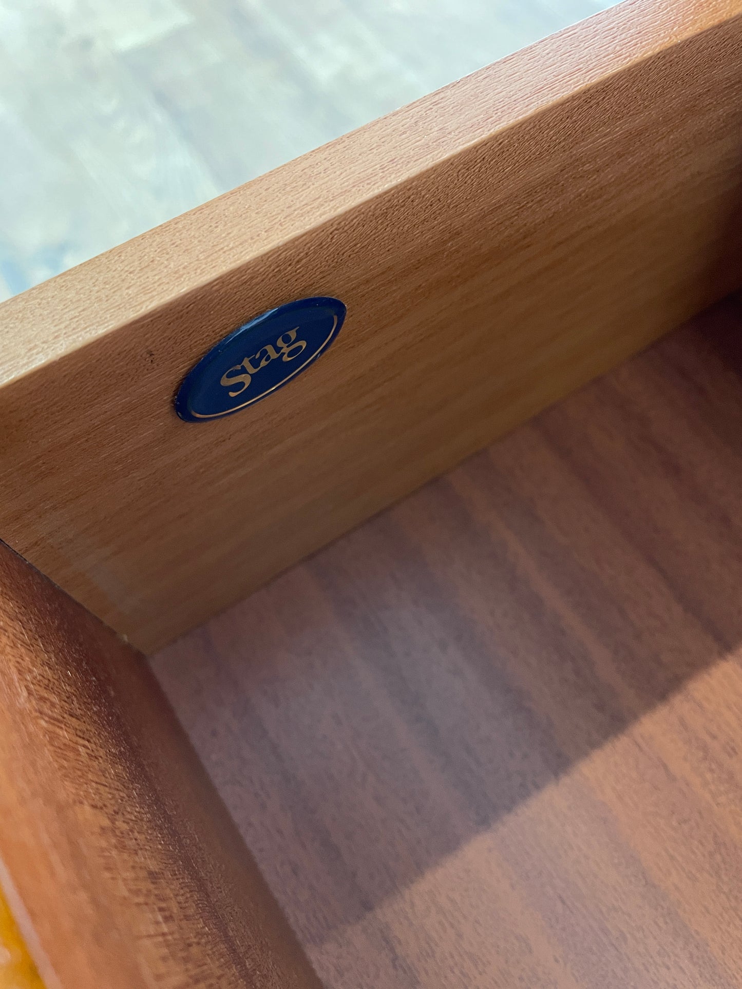 Mid-Century Stag Bedside Cabinet – Vintage Teak Nightstand