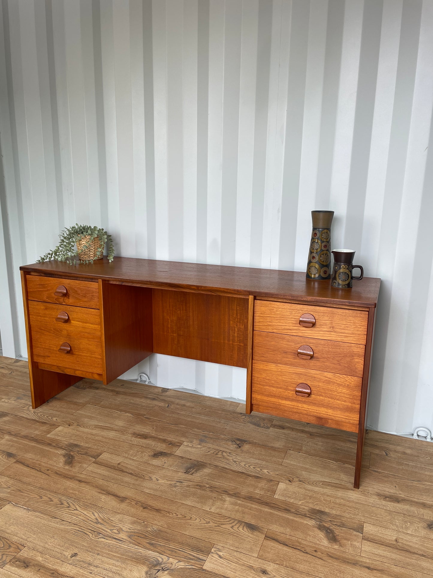 Stag Desk / Dressing Table w/ Drawers Mid-Century Vintage Retro MCM Teak