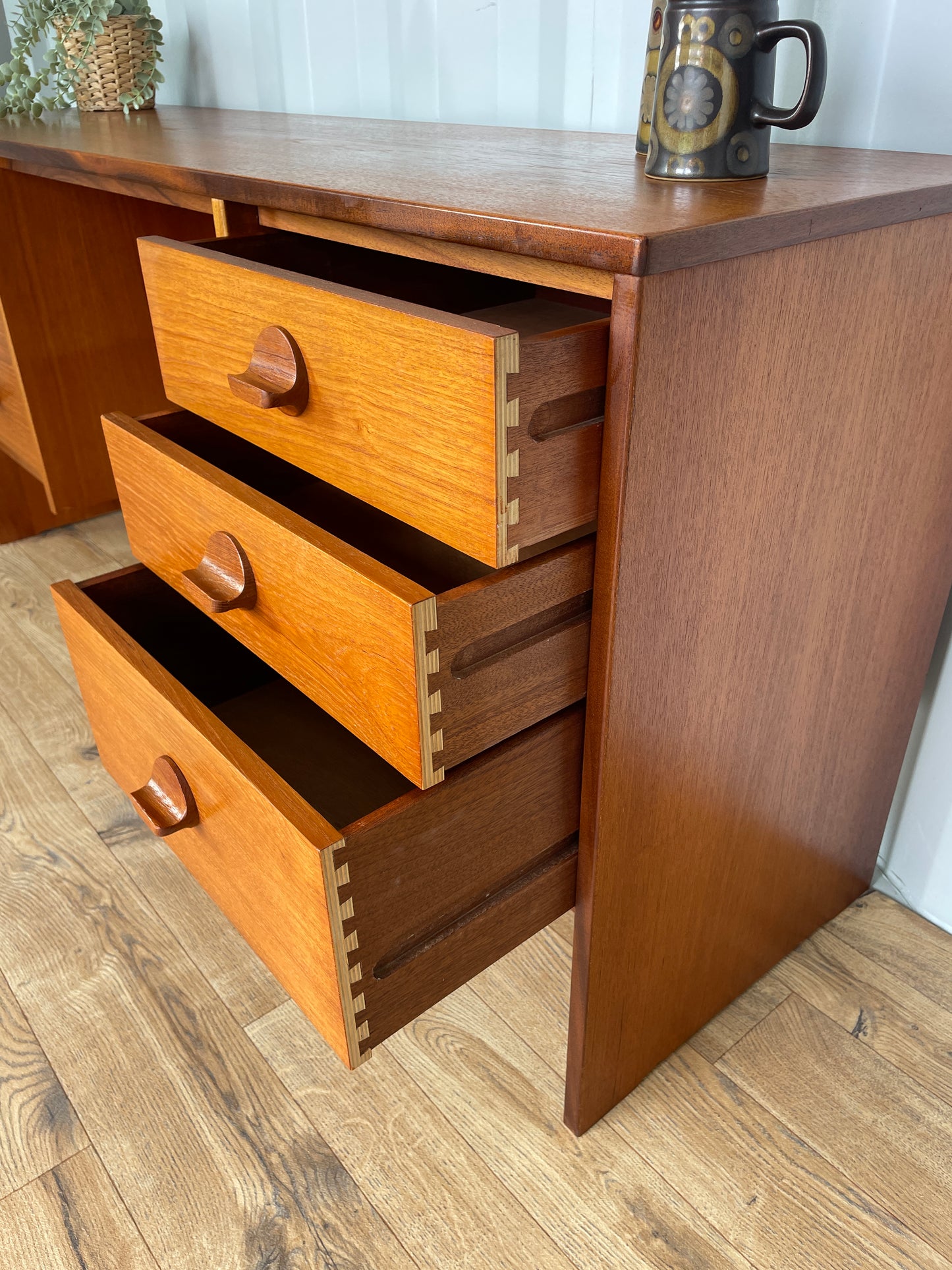 Stag Desk / Dressing Table w/ Drawers Mid-Century Vintage Retro MCM Teak