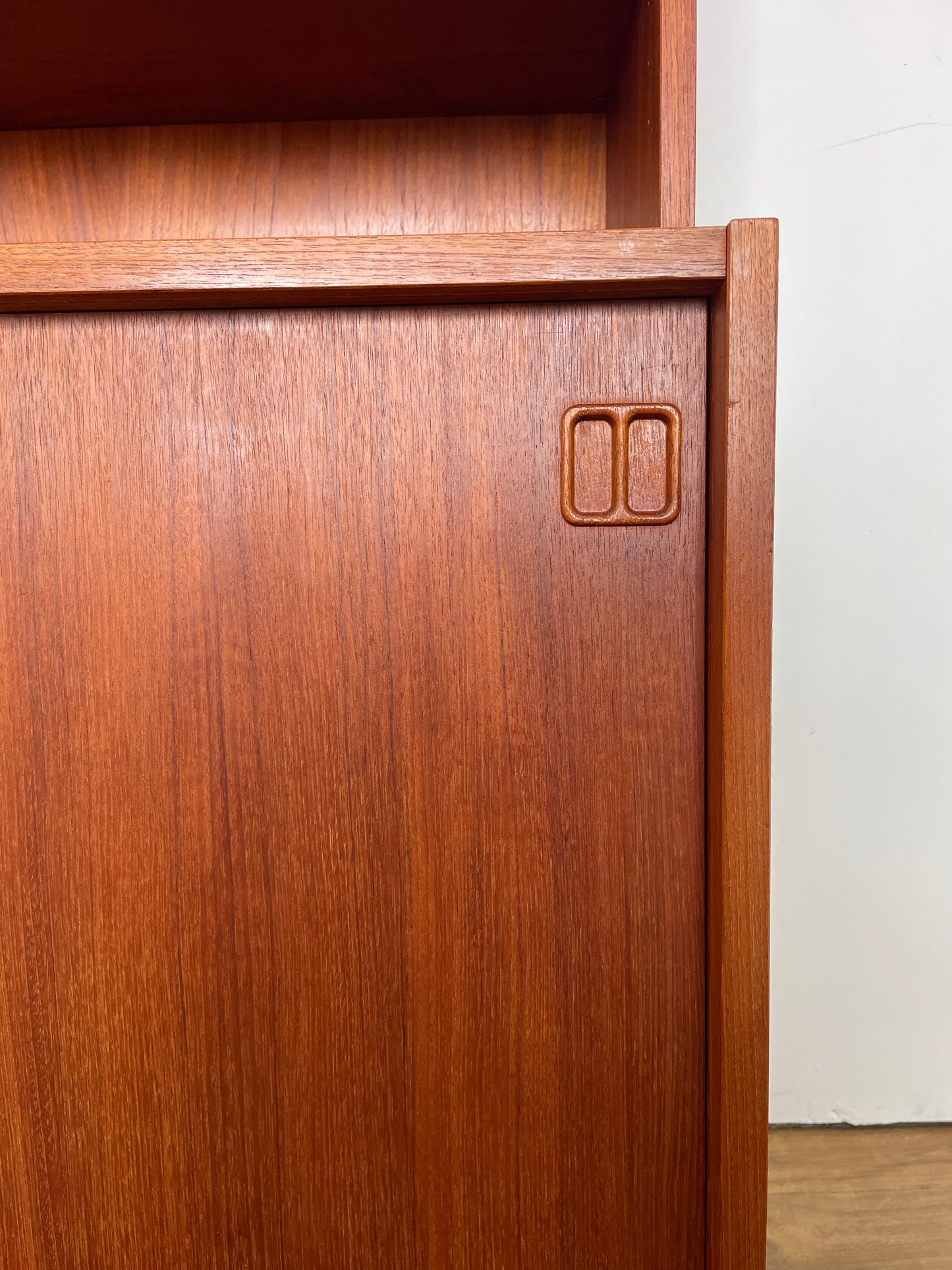 Mid-Century Danish Teak Bookcase with Cabinet and Sliding Doors, 1960s