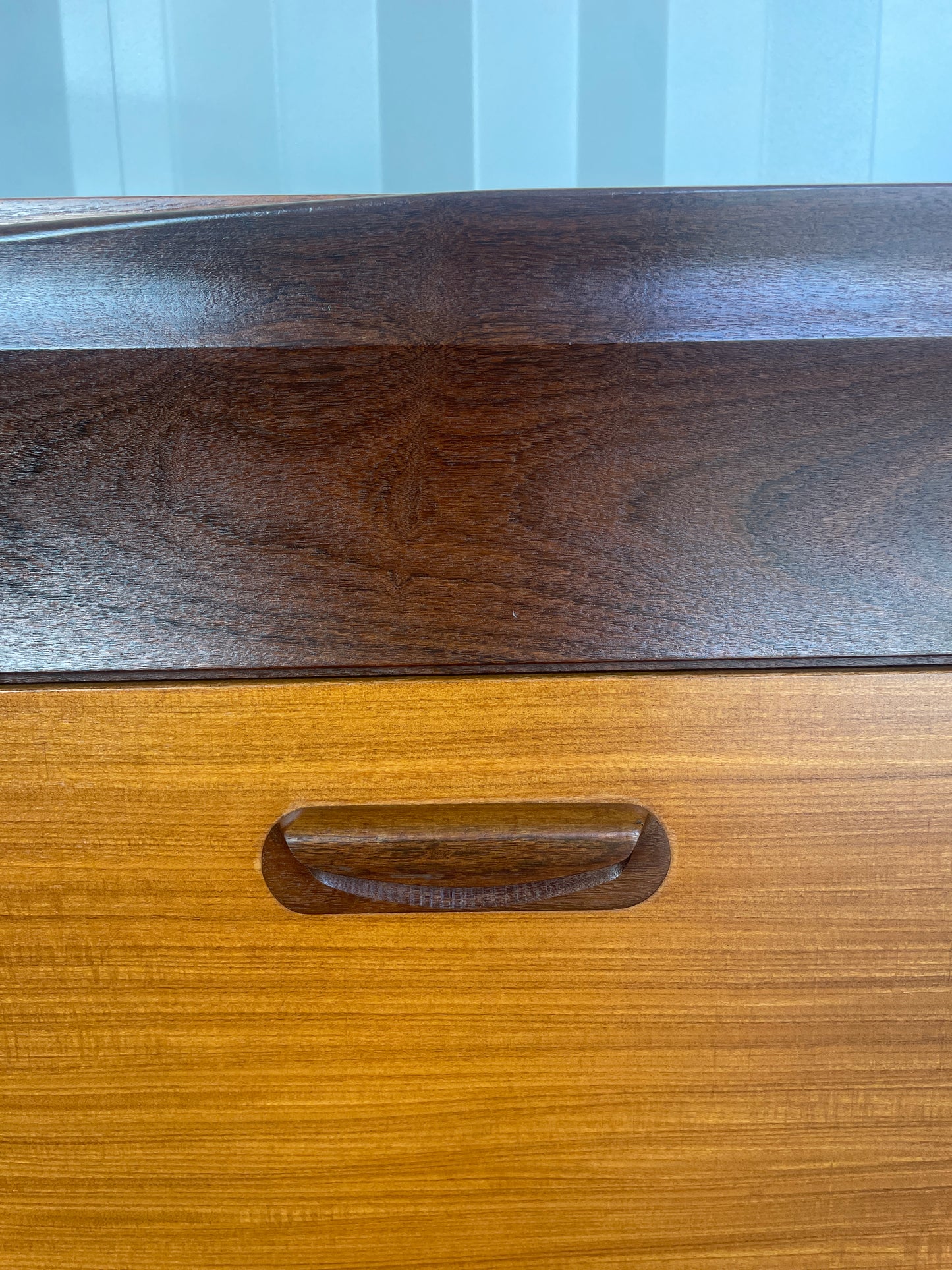 Mid-Century 6 Drawer Teak Sideboard - Vintage Retro Scandi Storage Cabinet TV Unit