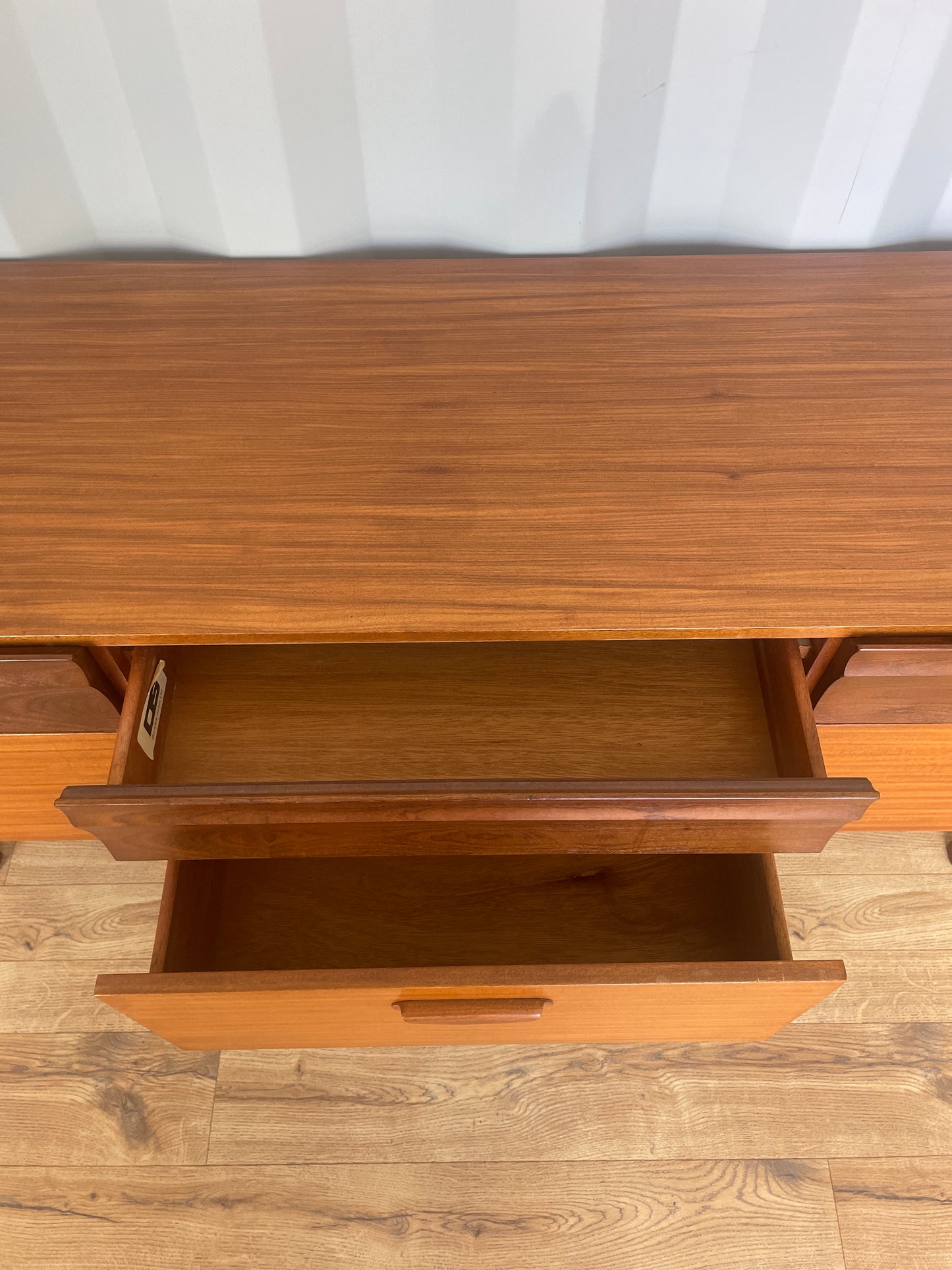 Mid-Century 6 Drawer Teak Sideboard - Vintage Retro Scandi Storage Cabinet TV Unit