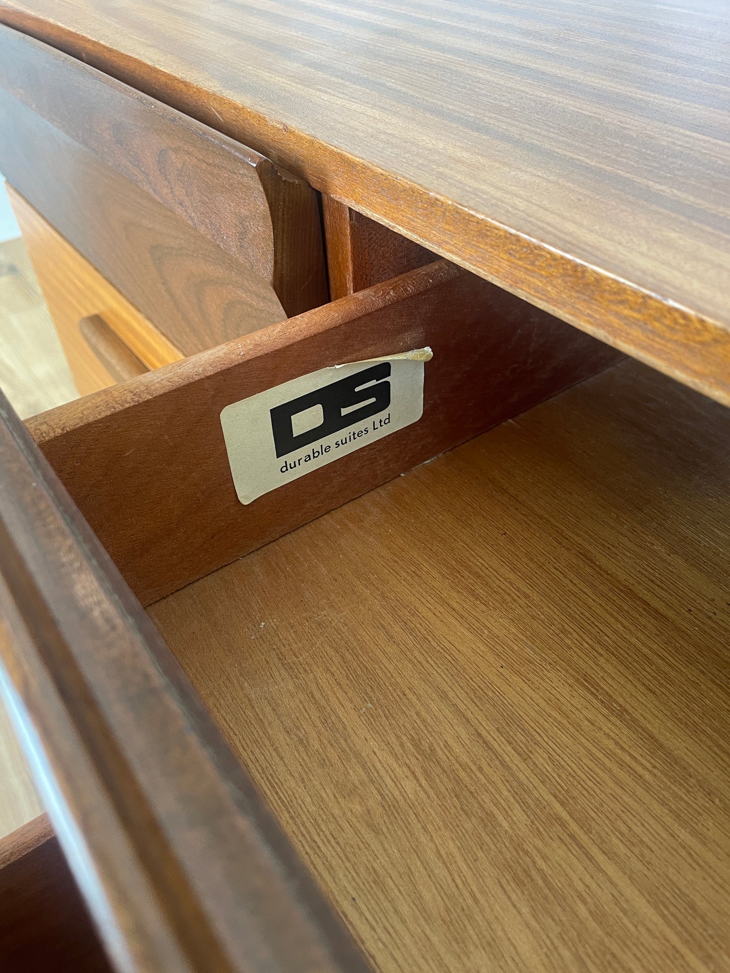 Mid-Century 6 Drawer Teak Sideboard - Vintage Retro Scandi Storage Cabinet TV Unit