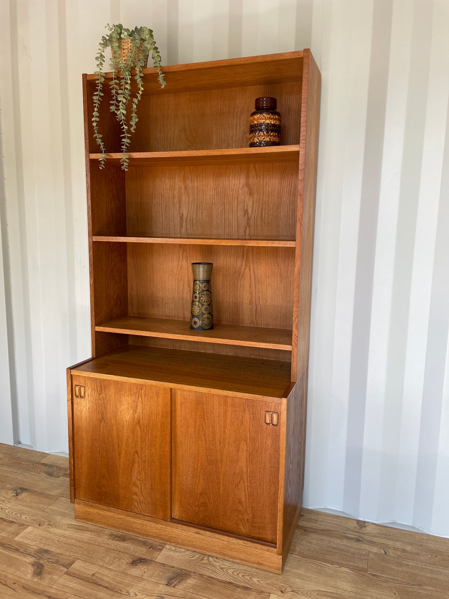 Danish Mid-Century Teak Bookcase Cabinet - Scandi Vintage 1960s Storage MCM Retro