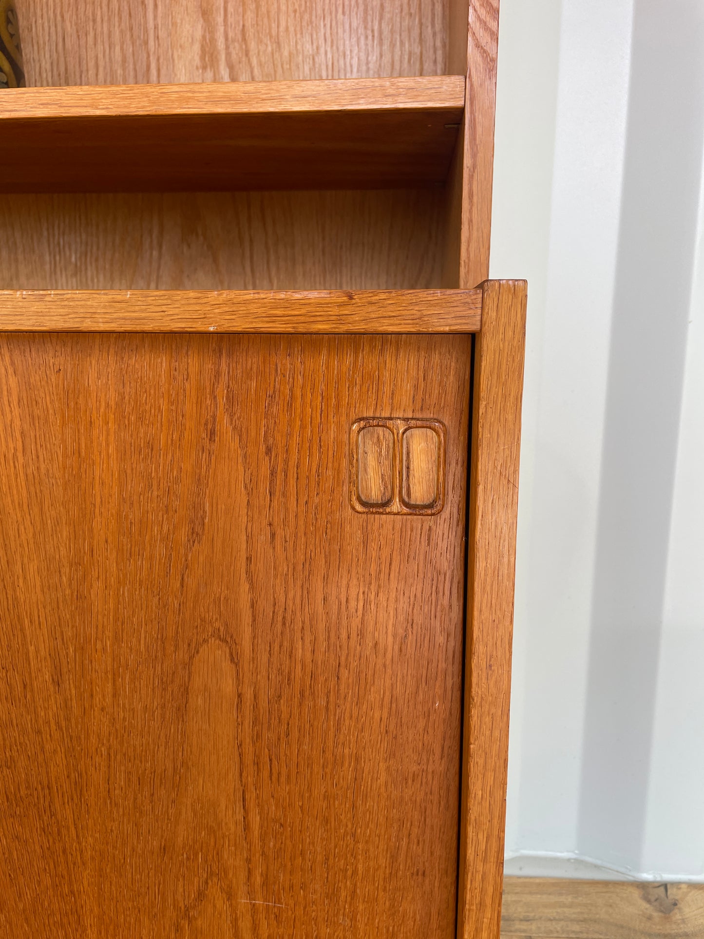 Danish Mid-Century Teak Bookcase Cabinet - Scandi Vintage 1960s Storage MCM Retro