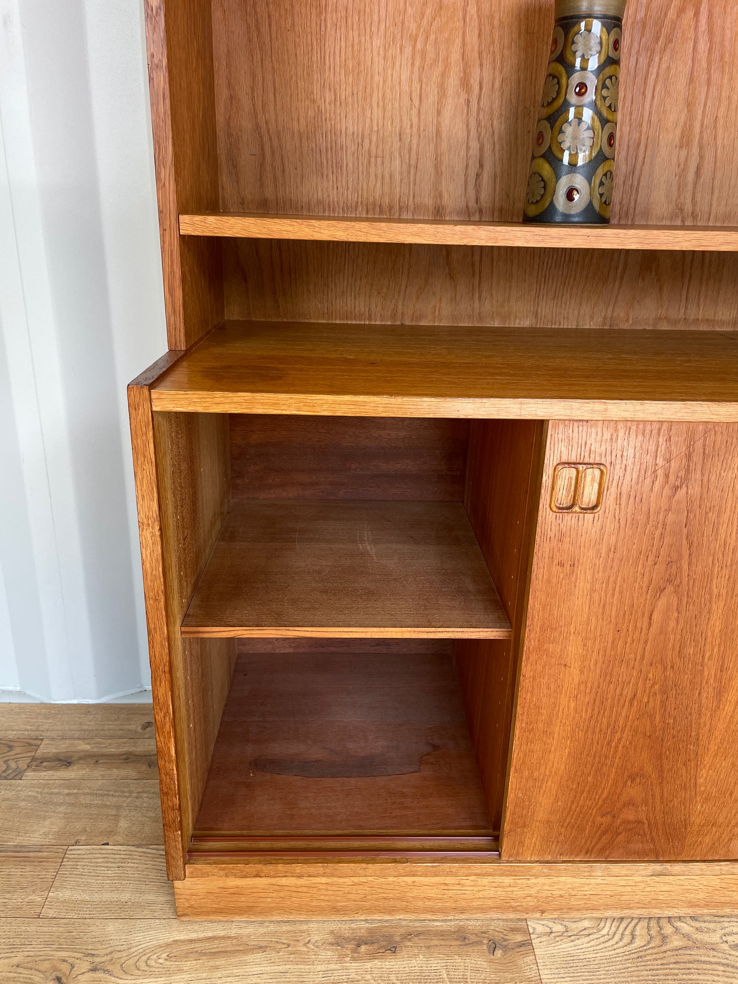 Danish Mid-Century Teak Bookcase Cabinet - Scandi Vintage 1960s Storage MCM Retro