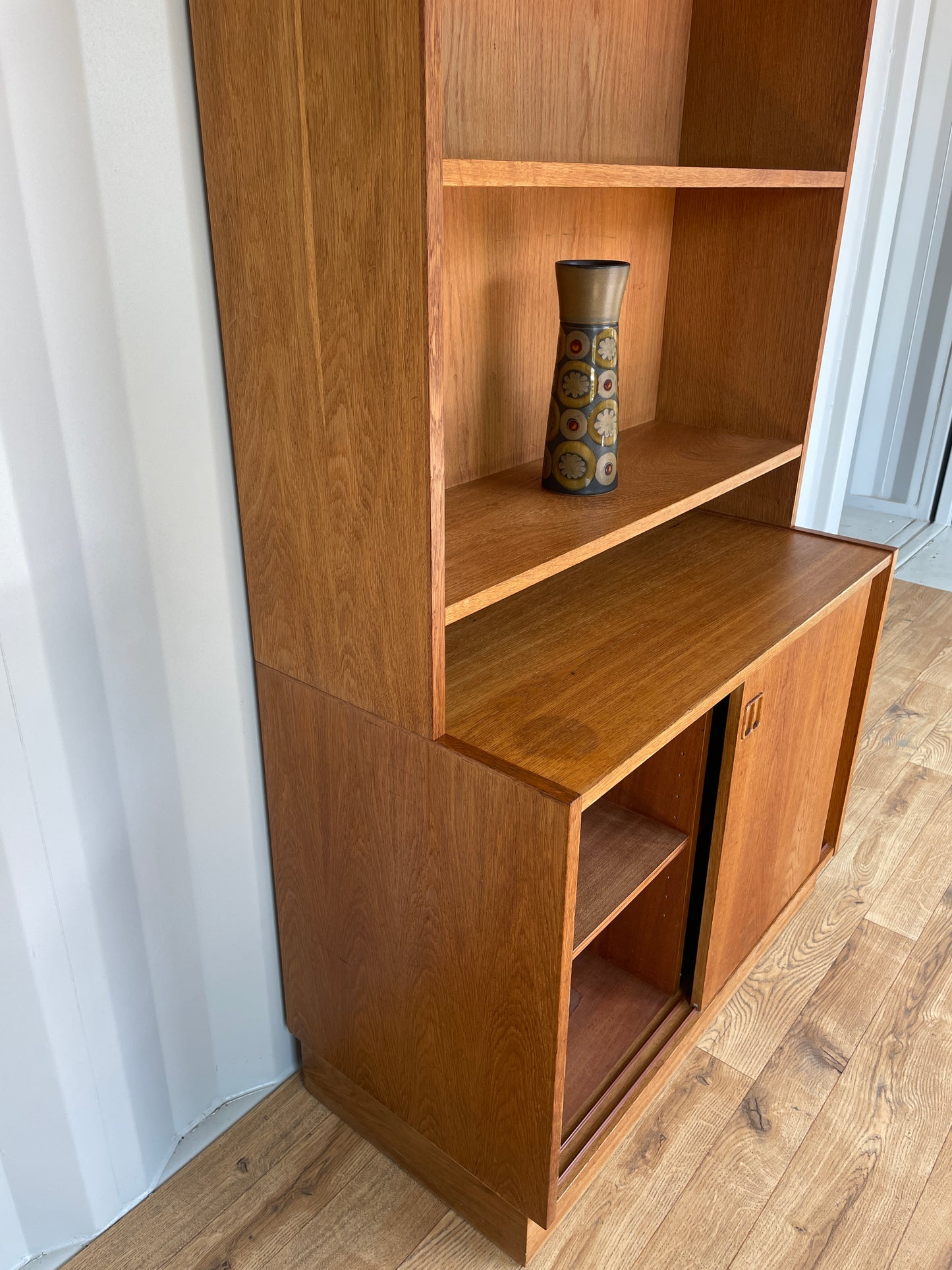 Danish Mid-Century Teak Bookcase Cabinet - Scandi Vintage 1960s Storage MCM Retro