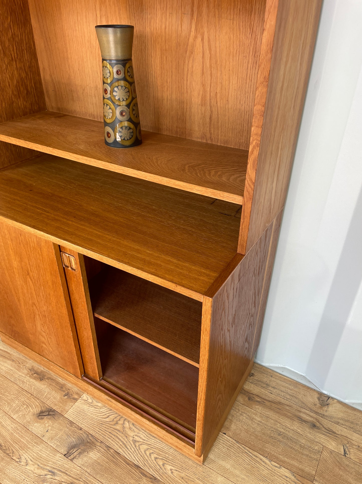 Danish Mid-Century Teak Bookcase Cabinet - Scandi Vintage 1960s Storage MCM Retro
