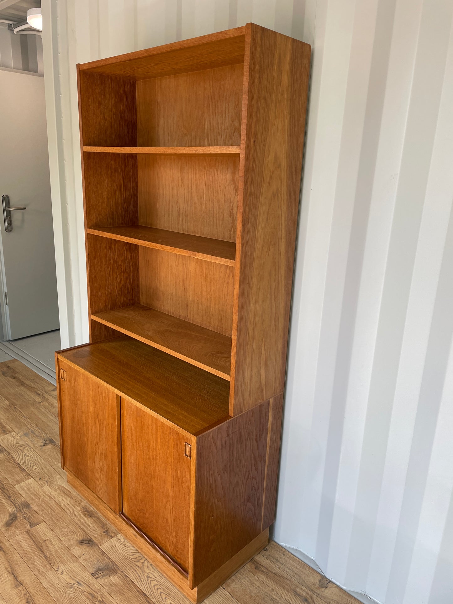 Danish Mid-Century Teak Bookcase Cabinet - Scandi Vintage 1960s Storage MCM Retro