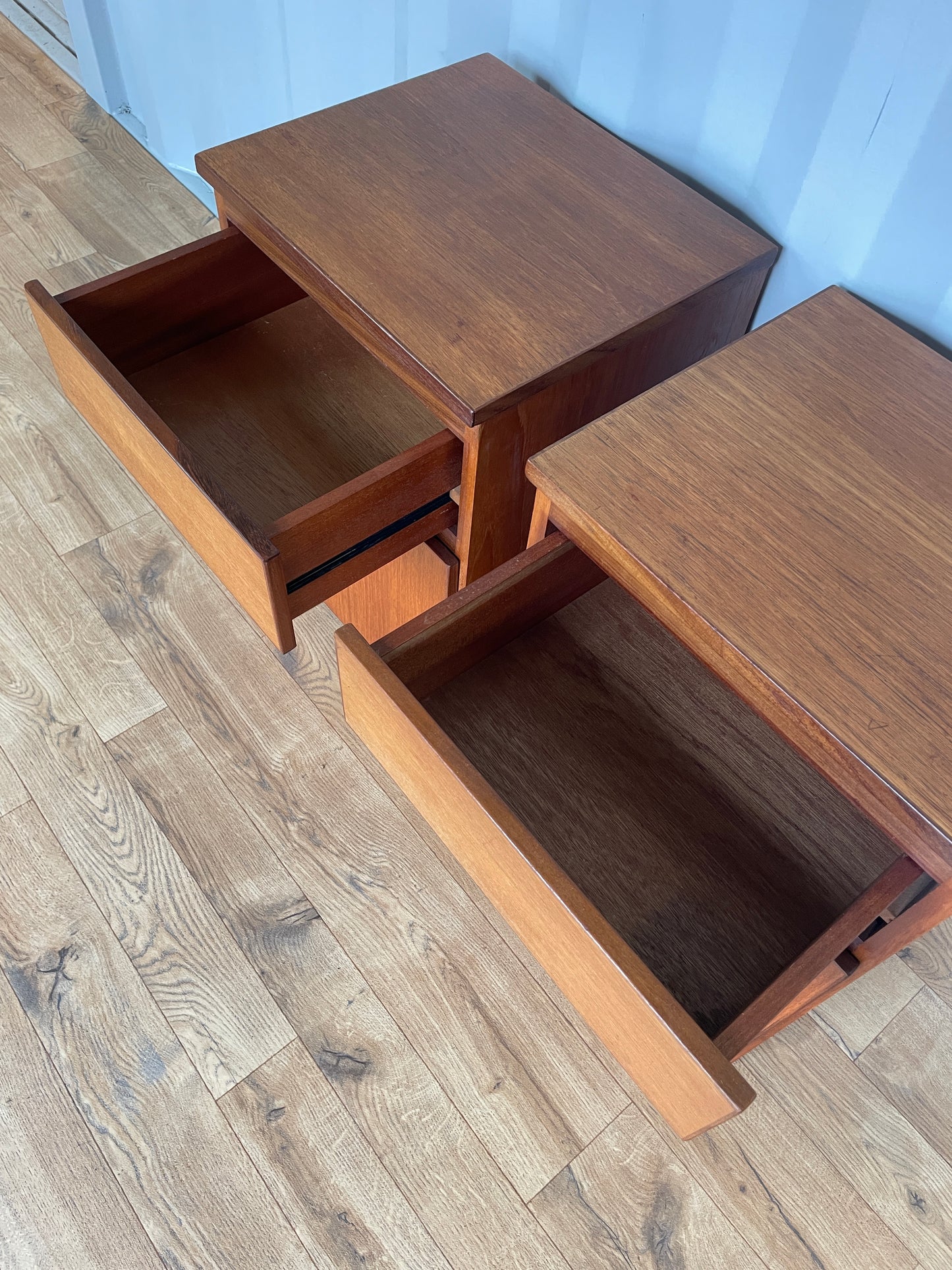 Pair Meredew Bedside Cabinets - Mid-Century Teak