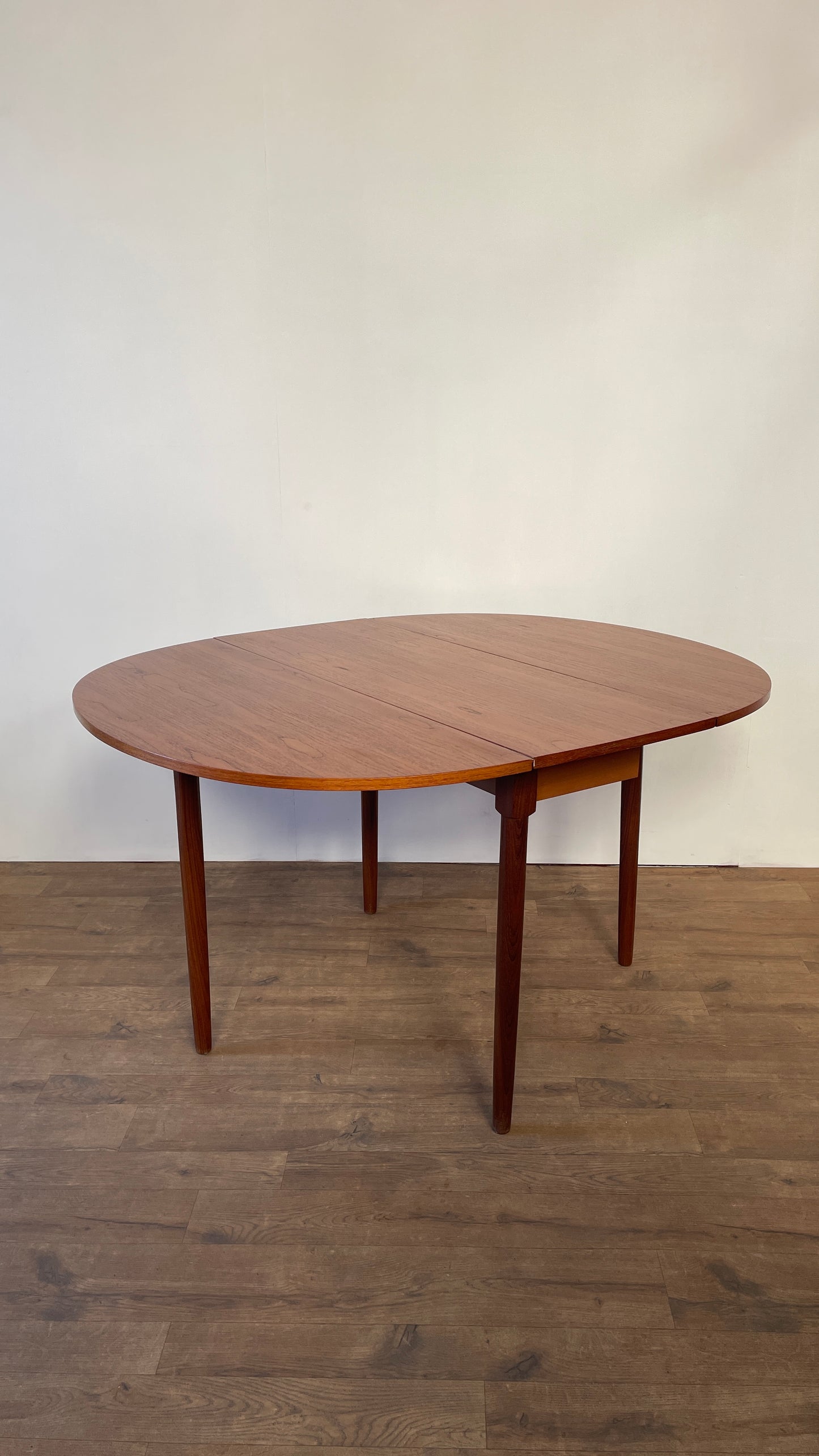 Mid-Century Teak Drop Leaf Dining Table | Compact Extendable Vintage Table