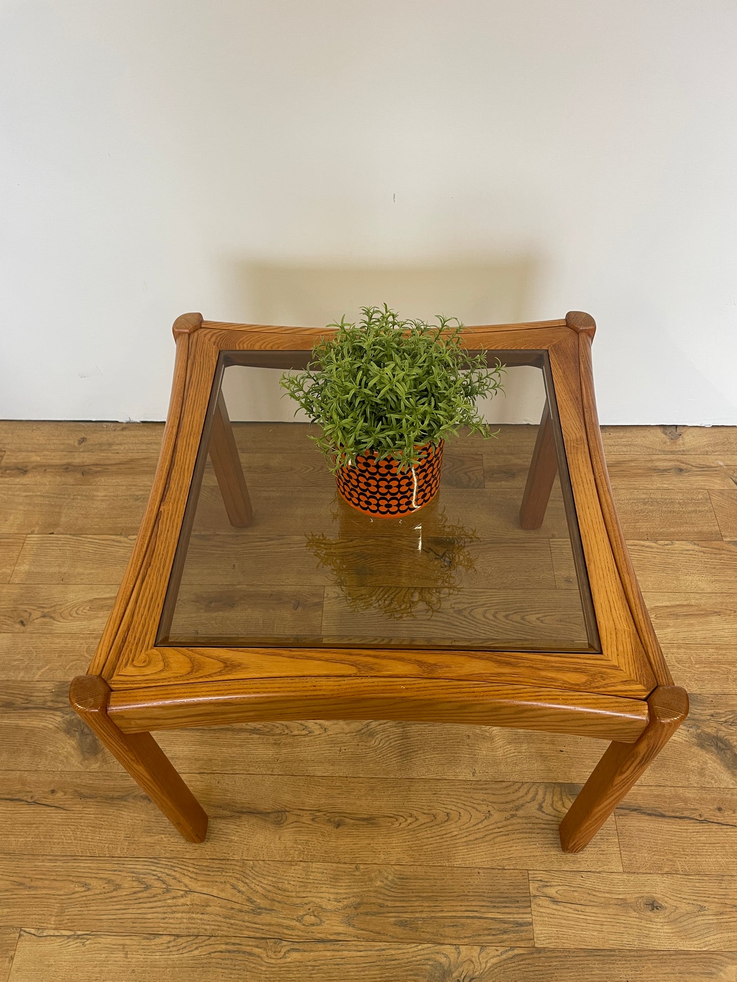 Ercol Side Table w/ Glass Top - Coffee / Vintage / Retro / UK Made
