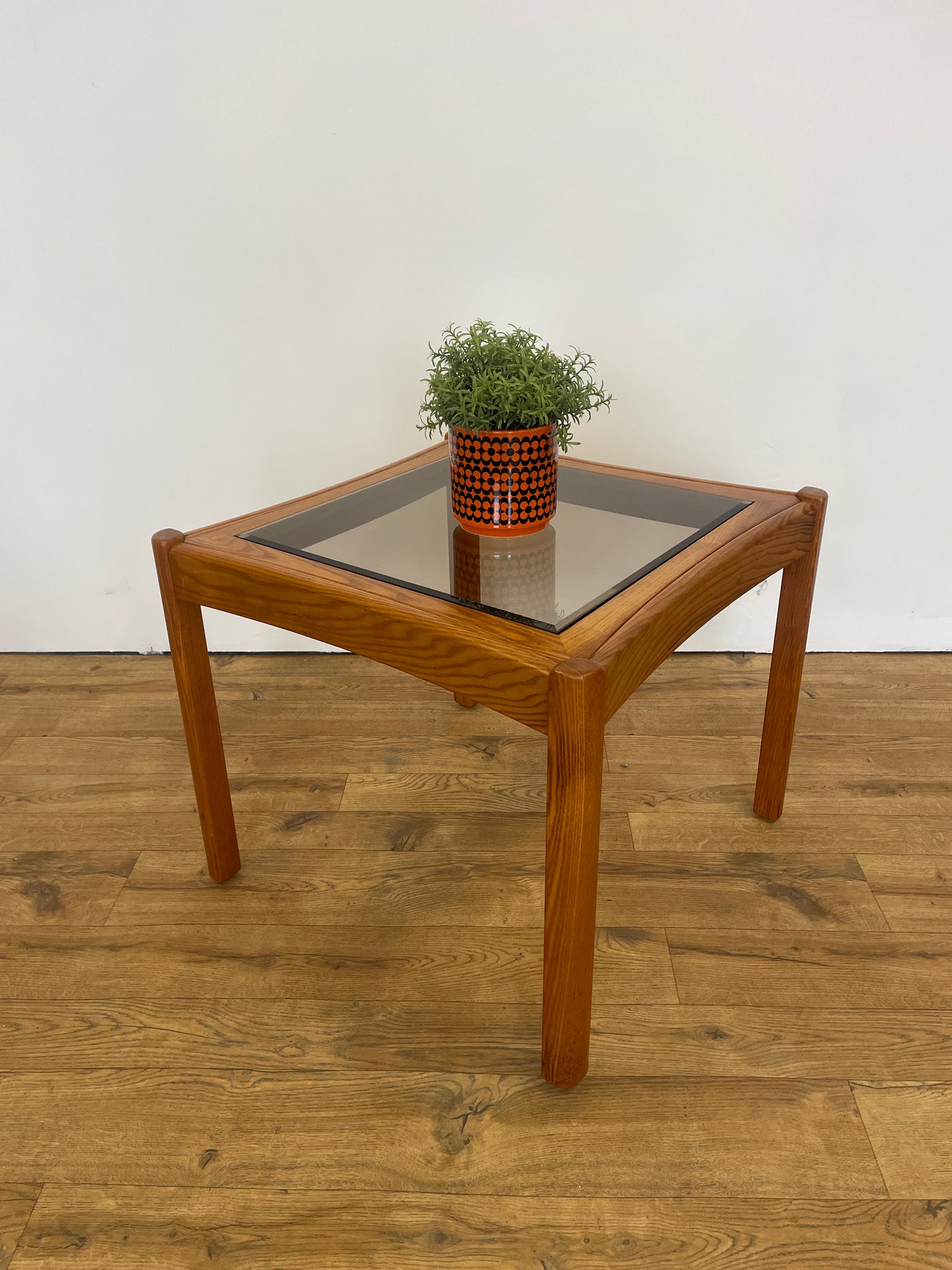 Ercol Side Table w/ Glass Top - Coffee / Vintage / Retro / UK Made
