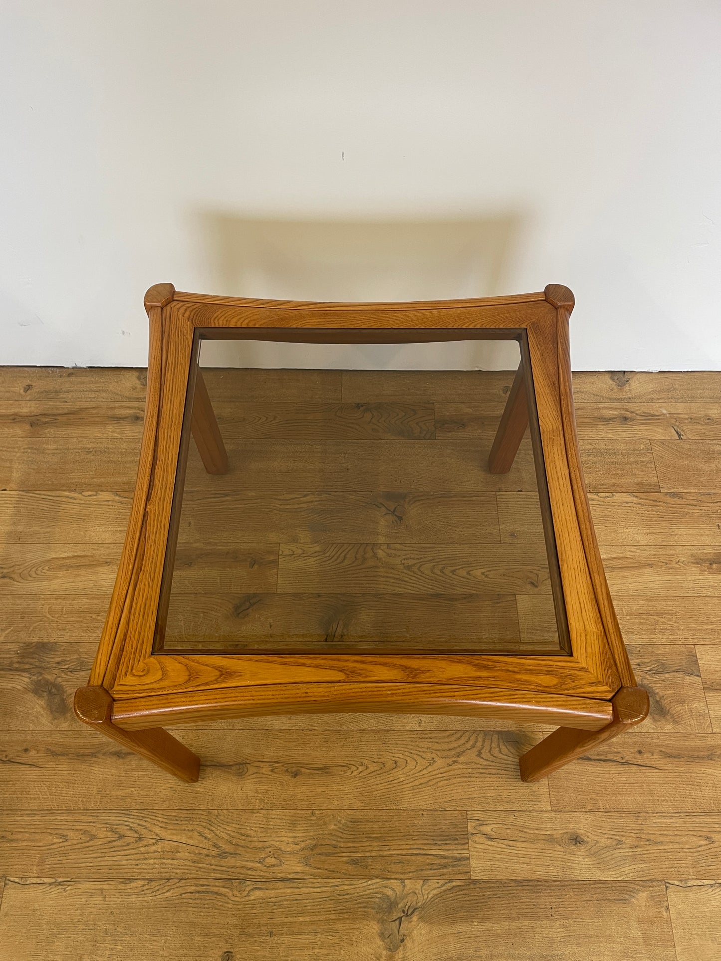 Ercol Side Table w/ Glass Top - Coffee / Vintage / Retro / UK Made