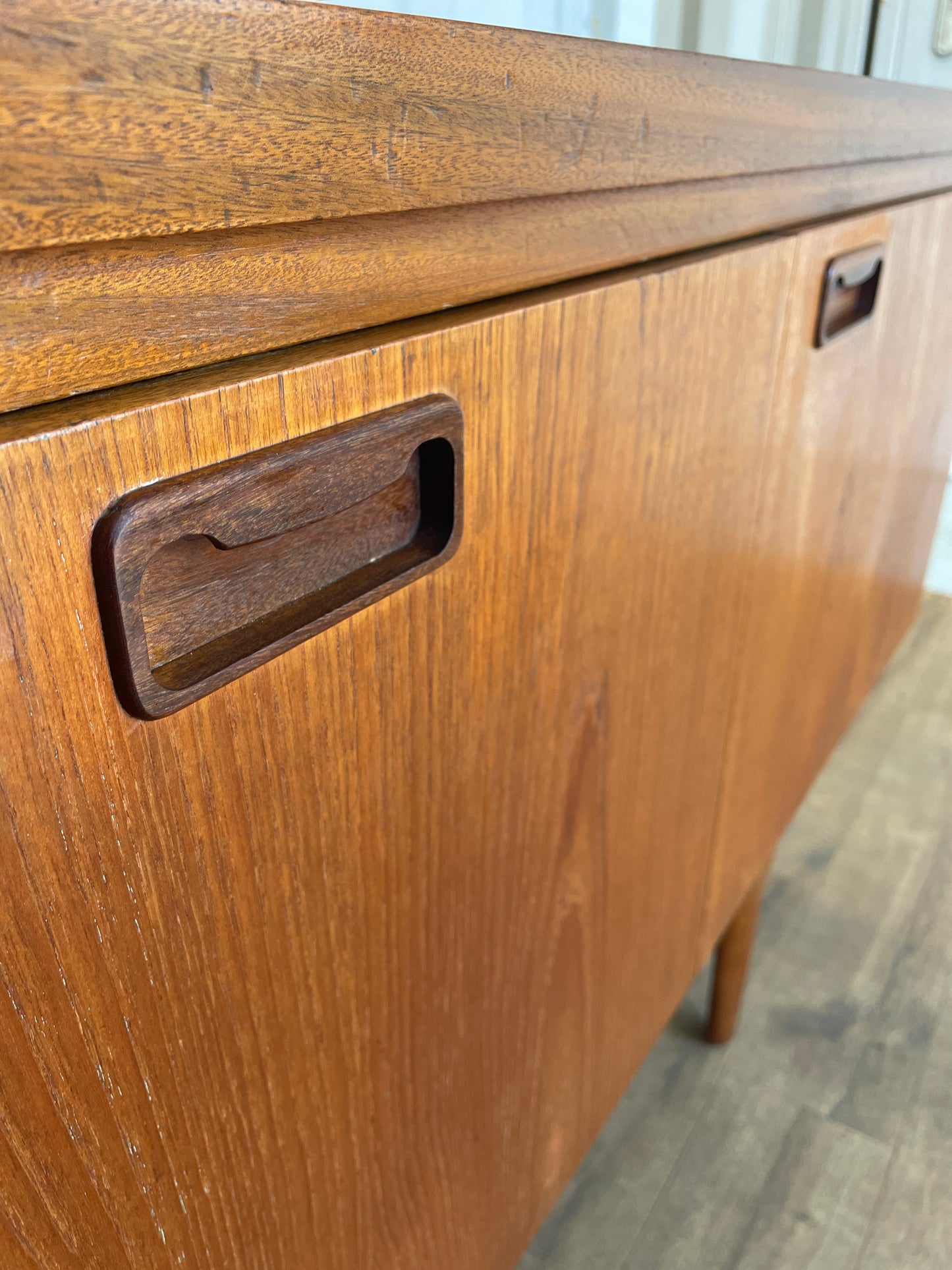 Large Vintage Teak Sideboard by Greaves & Thomas – Mid Century Modern 220cm Danish Style Credenza