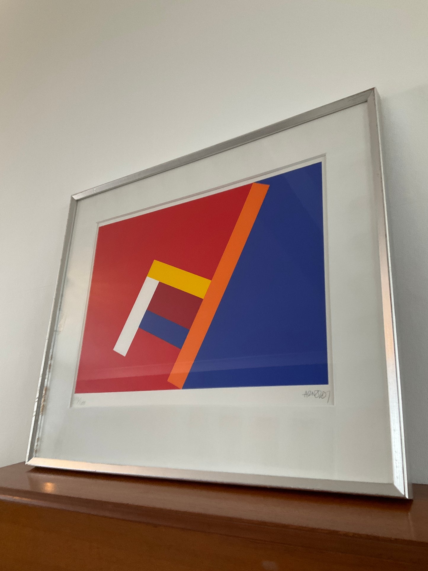 Per Arnoldi Print Limited Edition Signed No. 1172/1200 – Danish Modern Abstract Geometric Art – Framed 69cm x 58cm