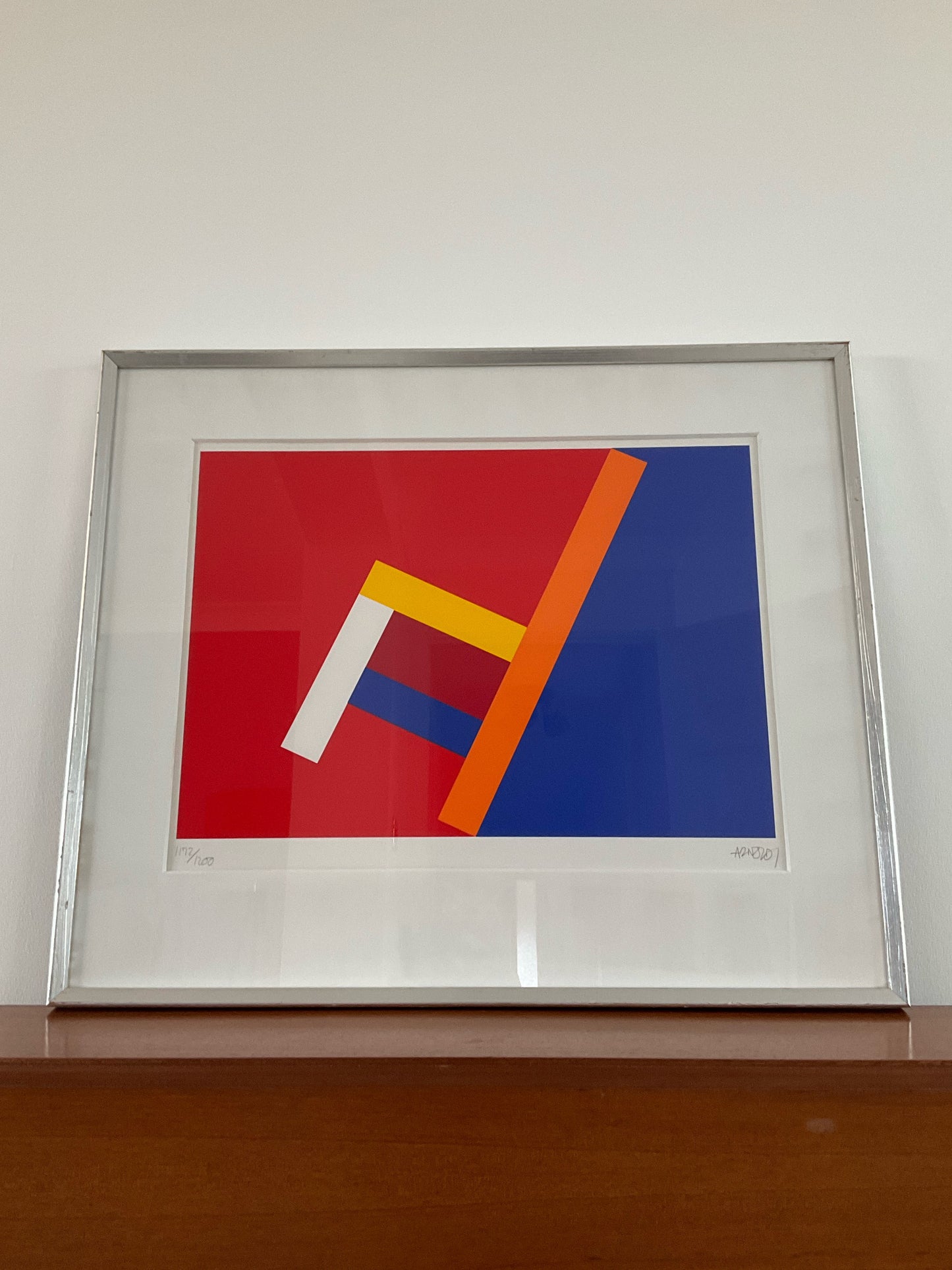 Per Arnoldi Print Limited Edition Signed No. 1172/1200 – Danish Modern Abstract Geometric Art – Framed 69cm x 58cm